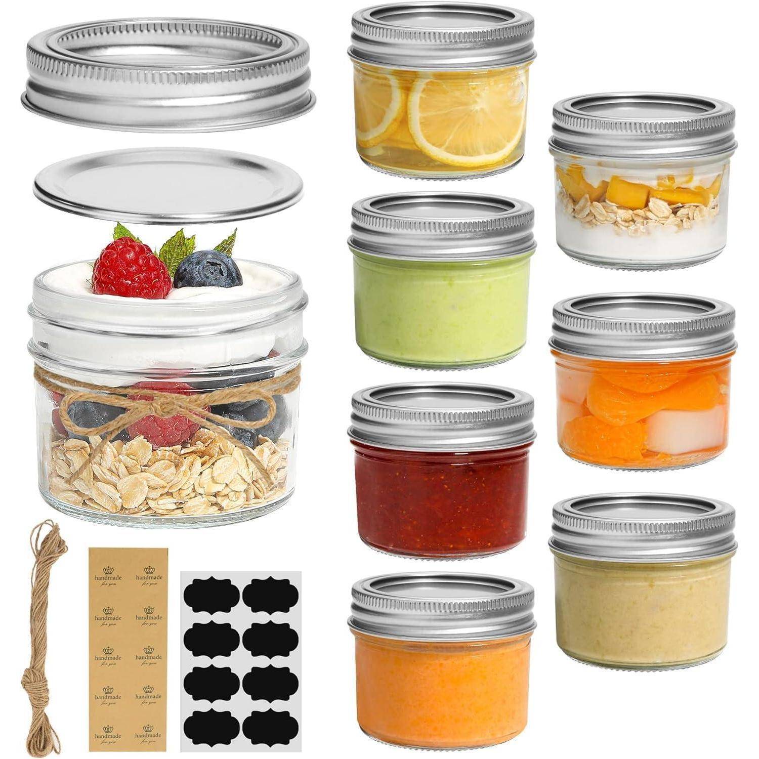 Einmachgläser 125ml 8er Schraubdeckel Mason Jar 4oz 120ml 8pcs