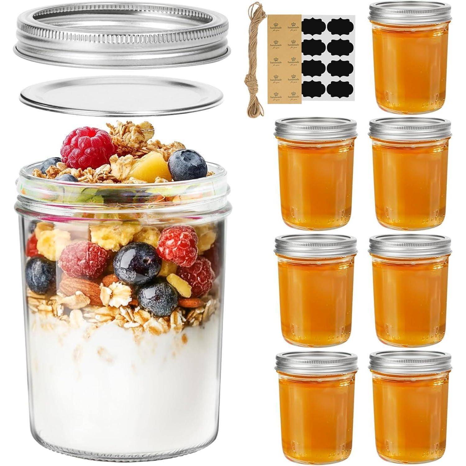 Einmachgläser Schraubdeckel Klarglas Mason Jar 16oz 500ml 8pcs