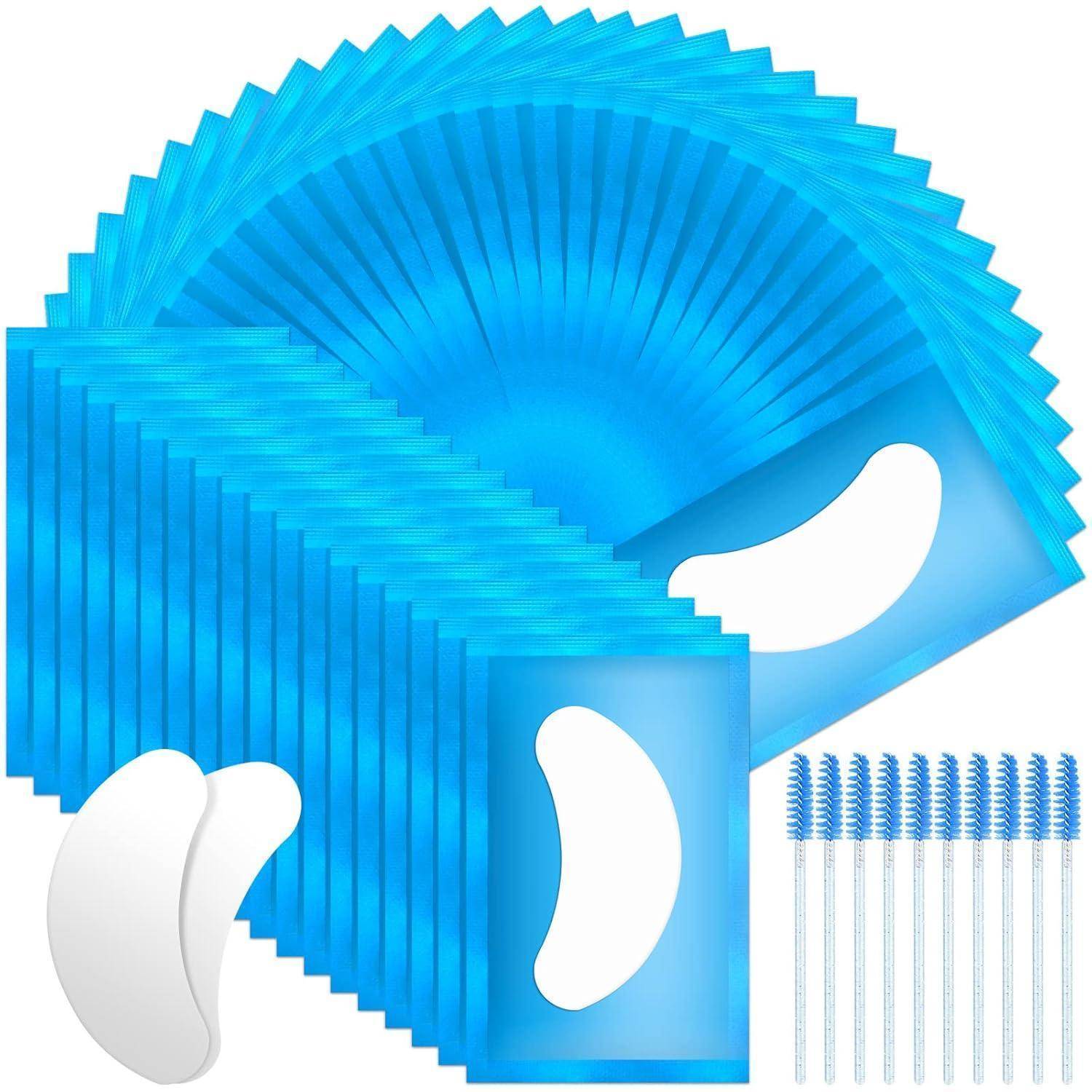 Wimpernpads Wimpernverlängerung 50 Paar Wimpernbürste Blau