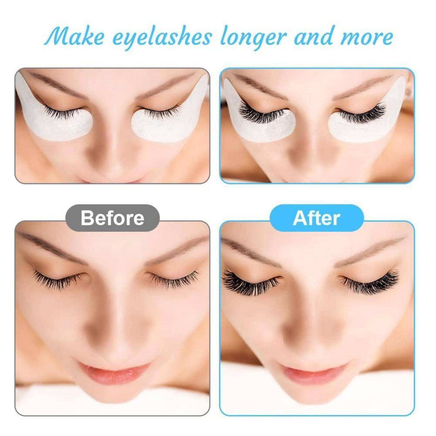 Wimpernpads Wimpernverlängerung 50 Paar Wimpernbürste Blau