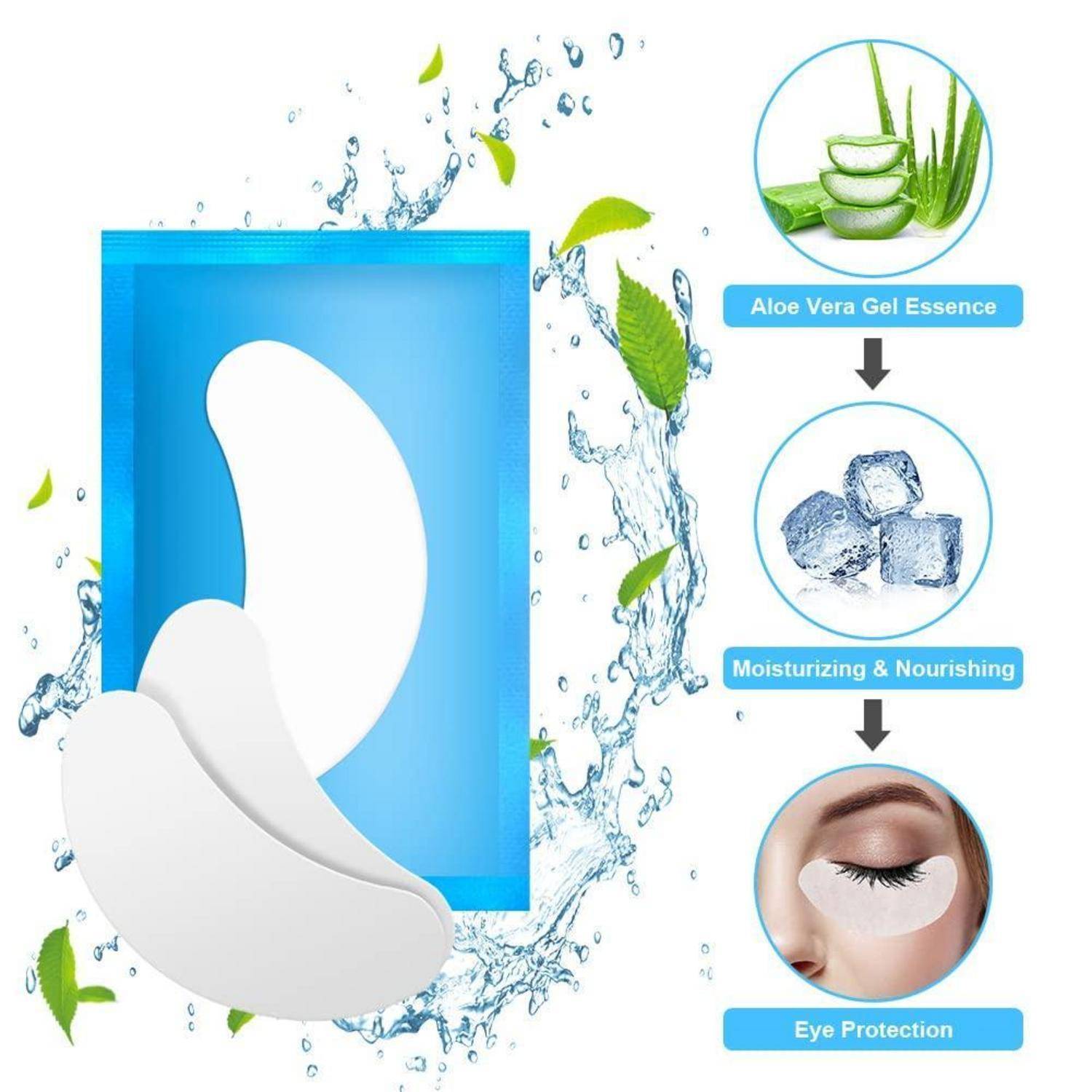 Wimpernpads Wimpernverlängerung 50 Paar Wimpernbürste Blau