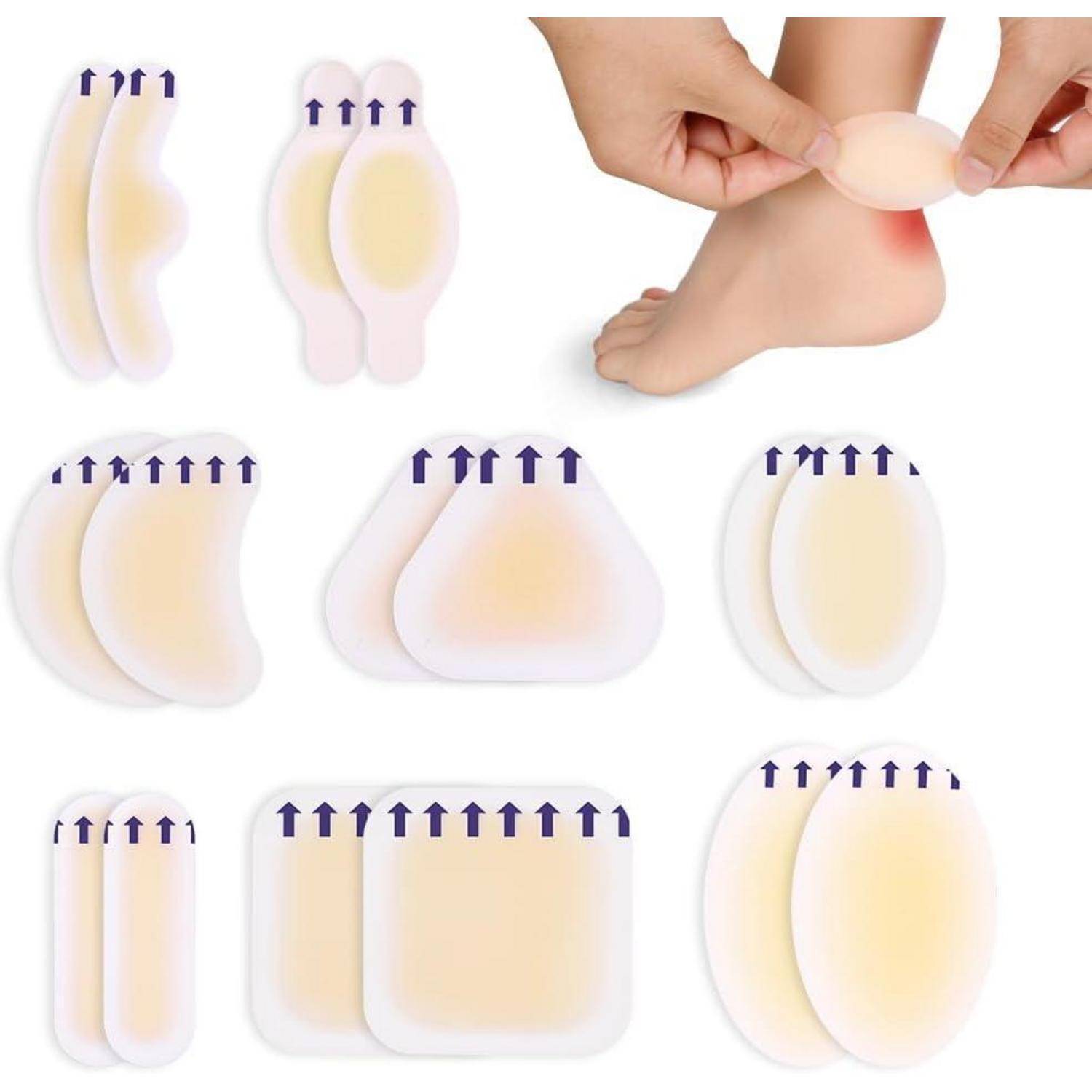 Blasenpflaster Hydrokolloid Wasserdicht Ferse Vorfuß Zehen 16pcs-b