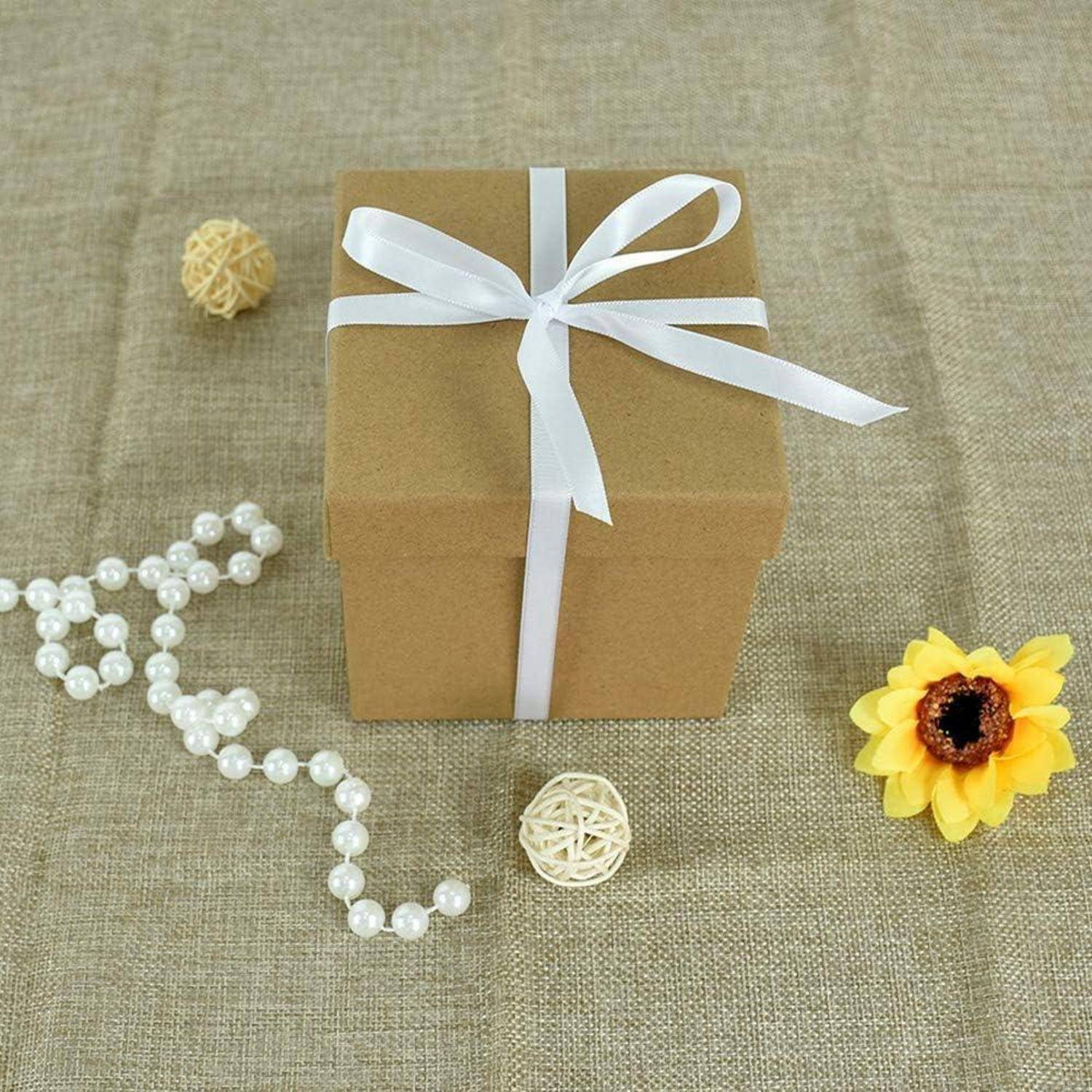 Satinband weiß 10mm 91m Geschenkband 3/8 in x 100 yds White