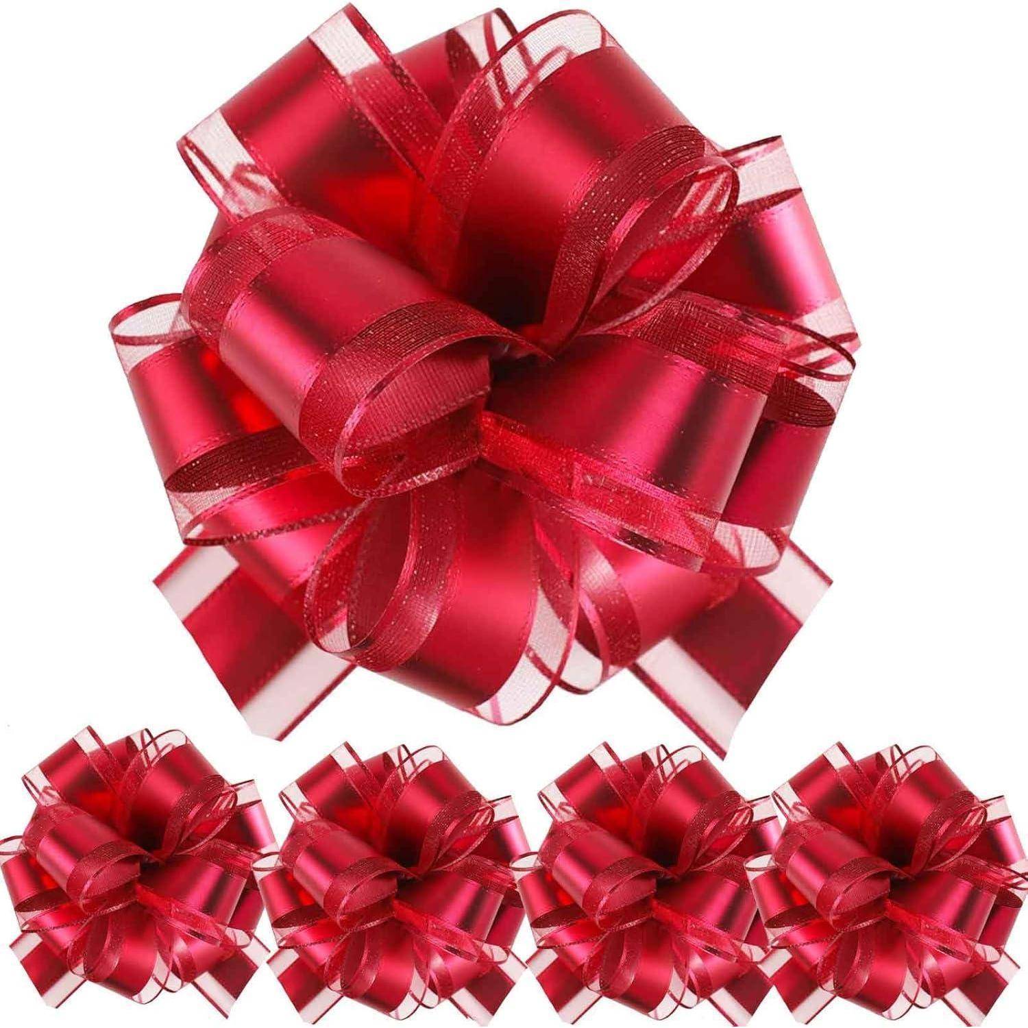 Schleife Geschenk 5 Stück Pull Bow Auto Dekor Hochzeit Rot
