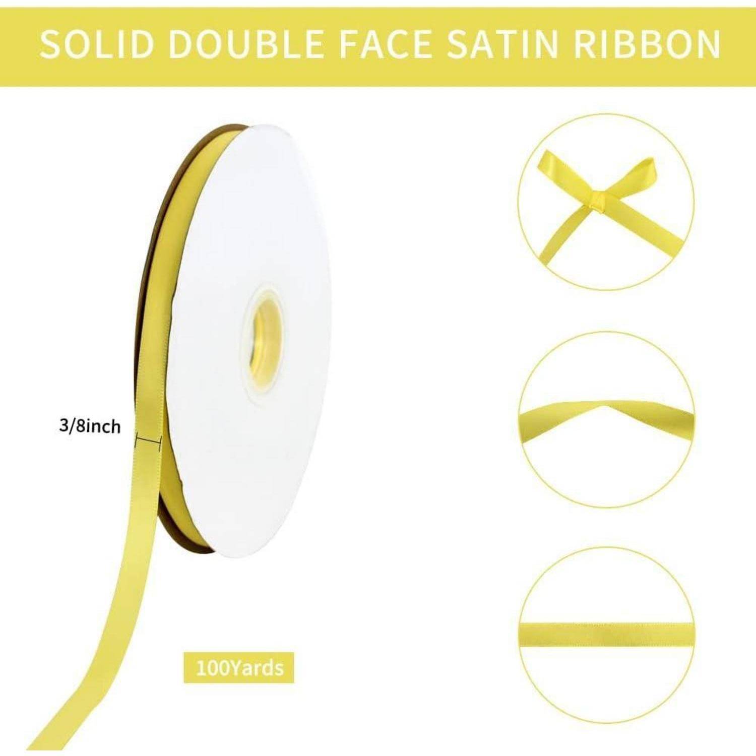 Satinband Gelb 10mm 91m Geschenkband Hochzeit 3 8 in x 100 yds Lemon