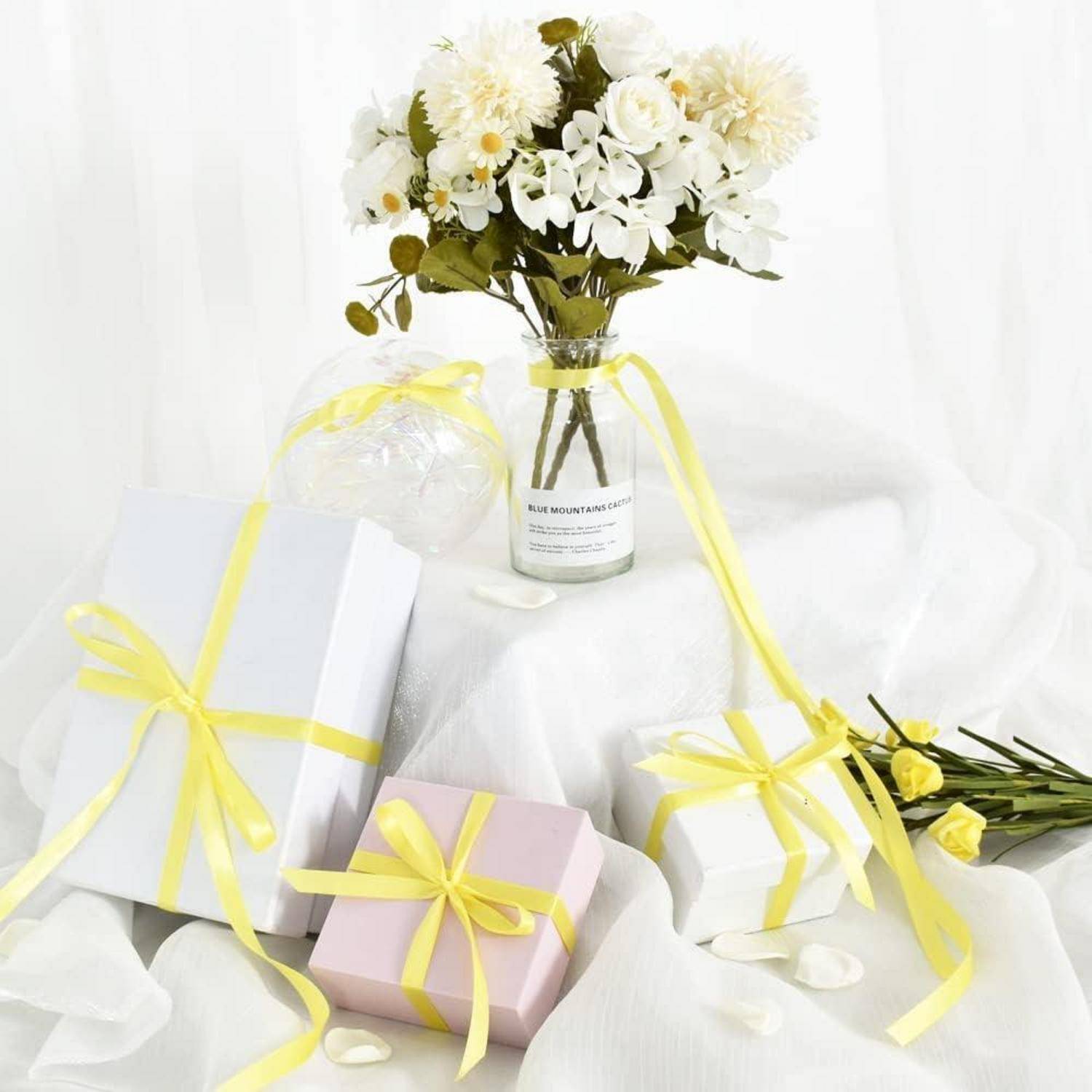 Satinband Gelb 10mm 91m Geschenkband Hochzeit 3 8 in x 100 yds Lemon