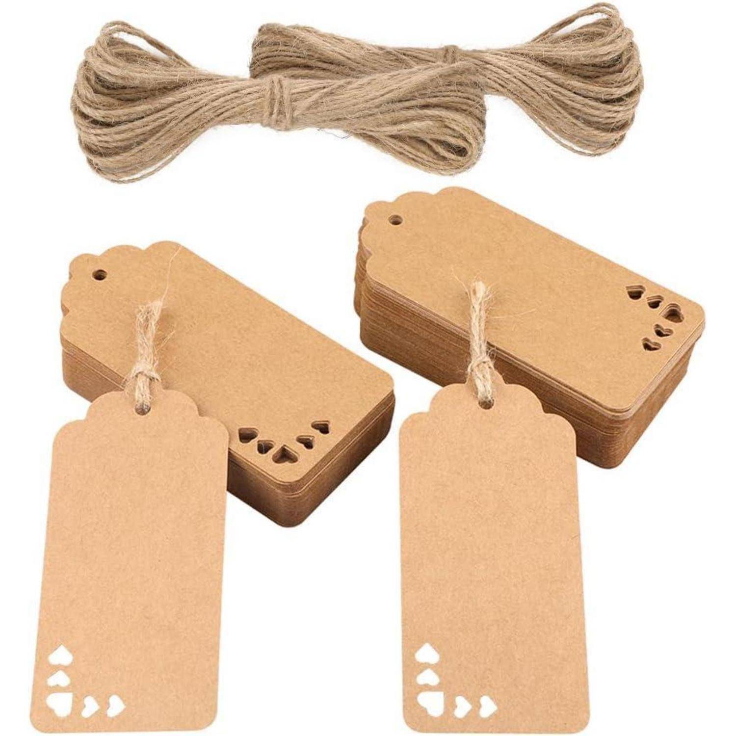 Geschenkanhänger Kraftpapier Braun 100 Stück Hochzeit Karft 100 Stück