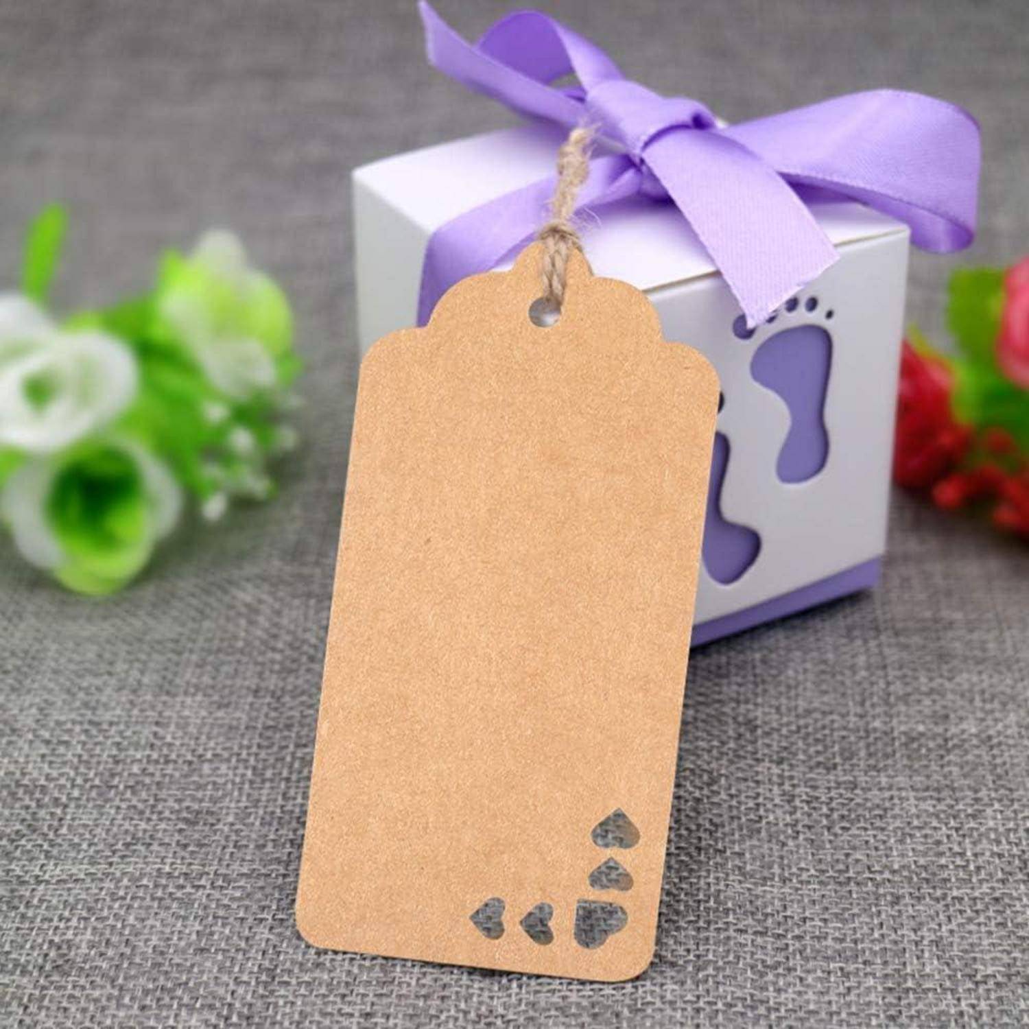 Geschenkanhänger Kraftpapier Braun 100 Stück Hochzeit Karft 100 Stück