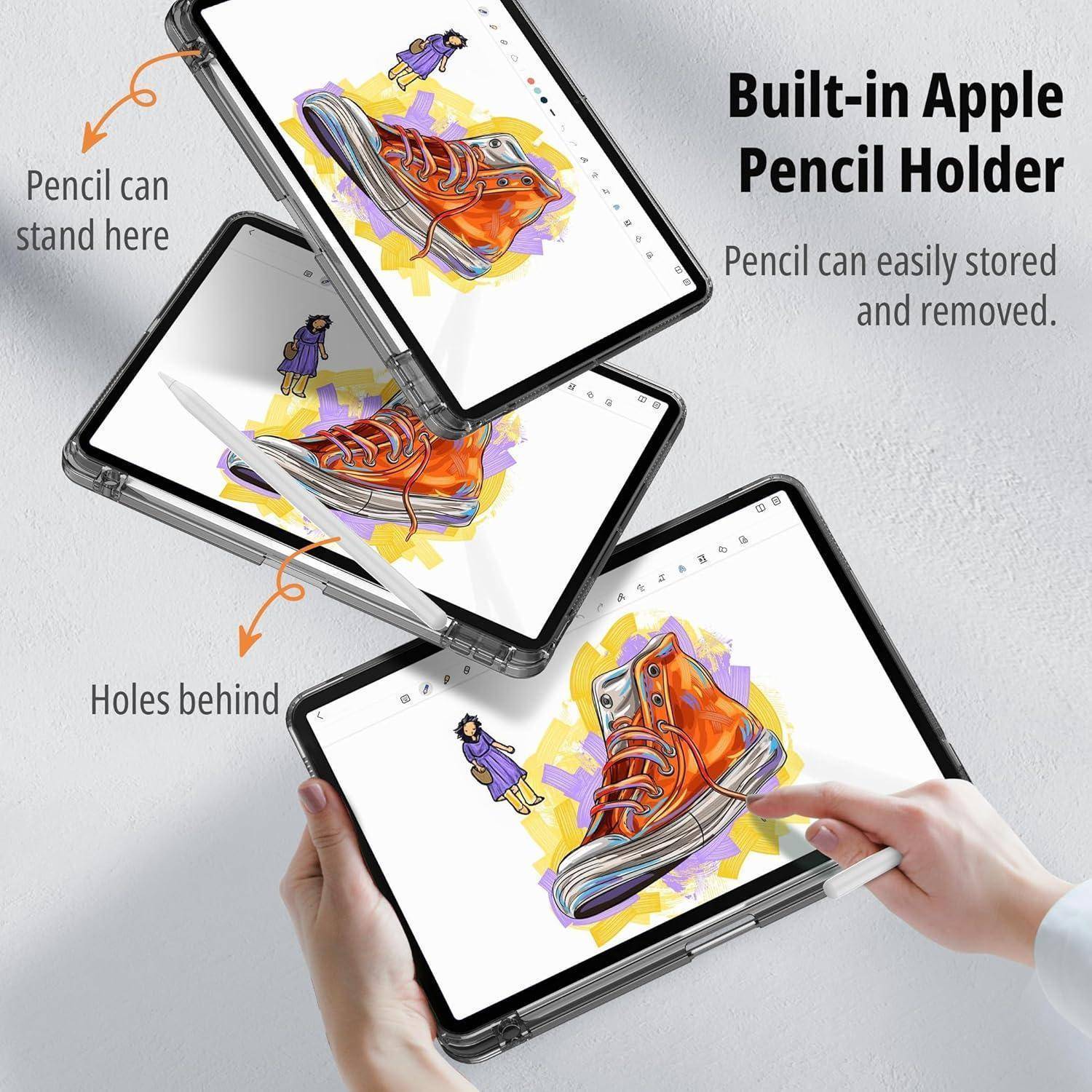 Hülle iPad Air M2 11 Stifthalter Hartschale Rückseite Schwarz Arcly