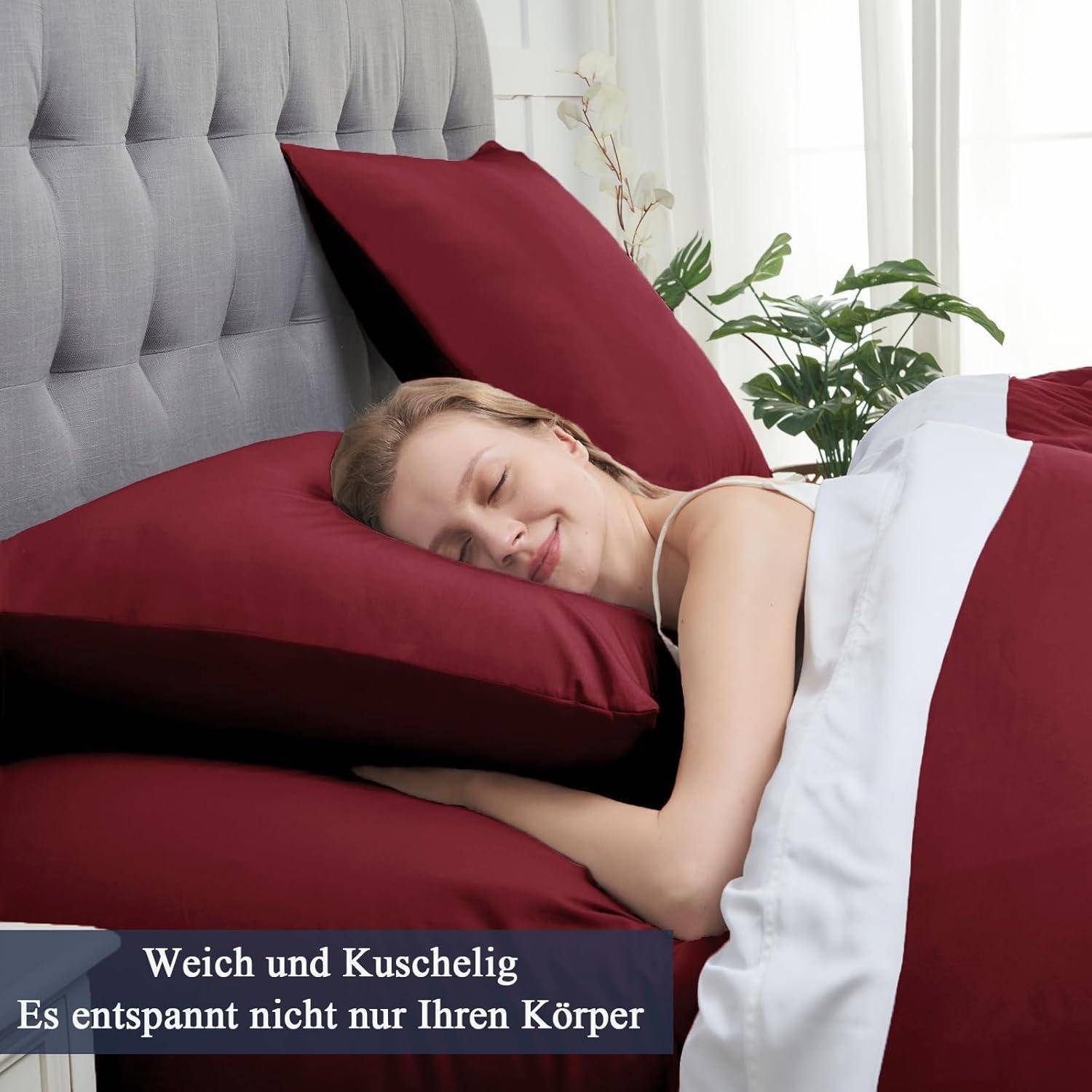 Kissenbezug 80x80 2er Mikrofaser rot hypoallergen Rot 80x80cm