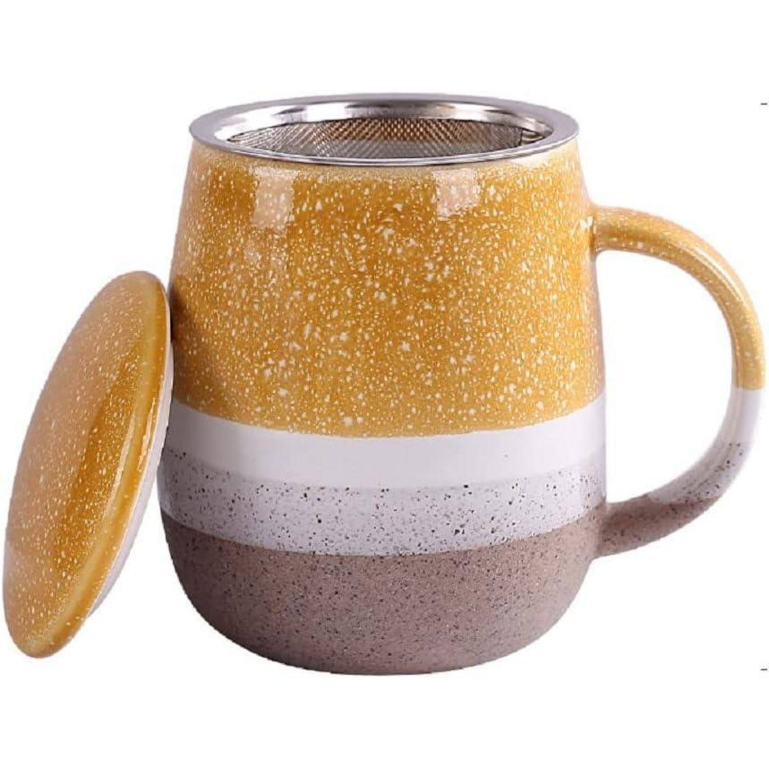 Keramikbecher Teetrennung Filter 350ml Gelb