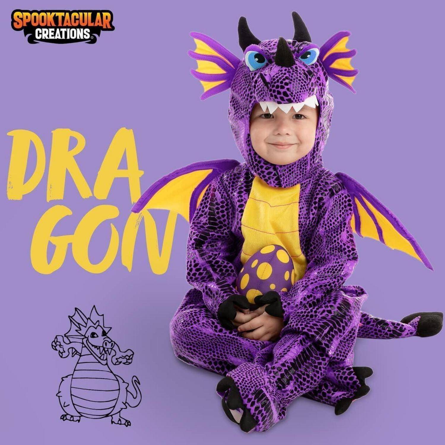 Kostüm Halloween Kind Unisex Drache Dinosaurier Toddler (3-4 yrs) Lila