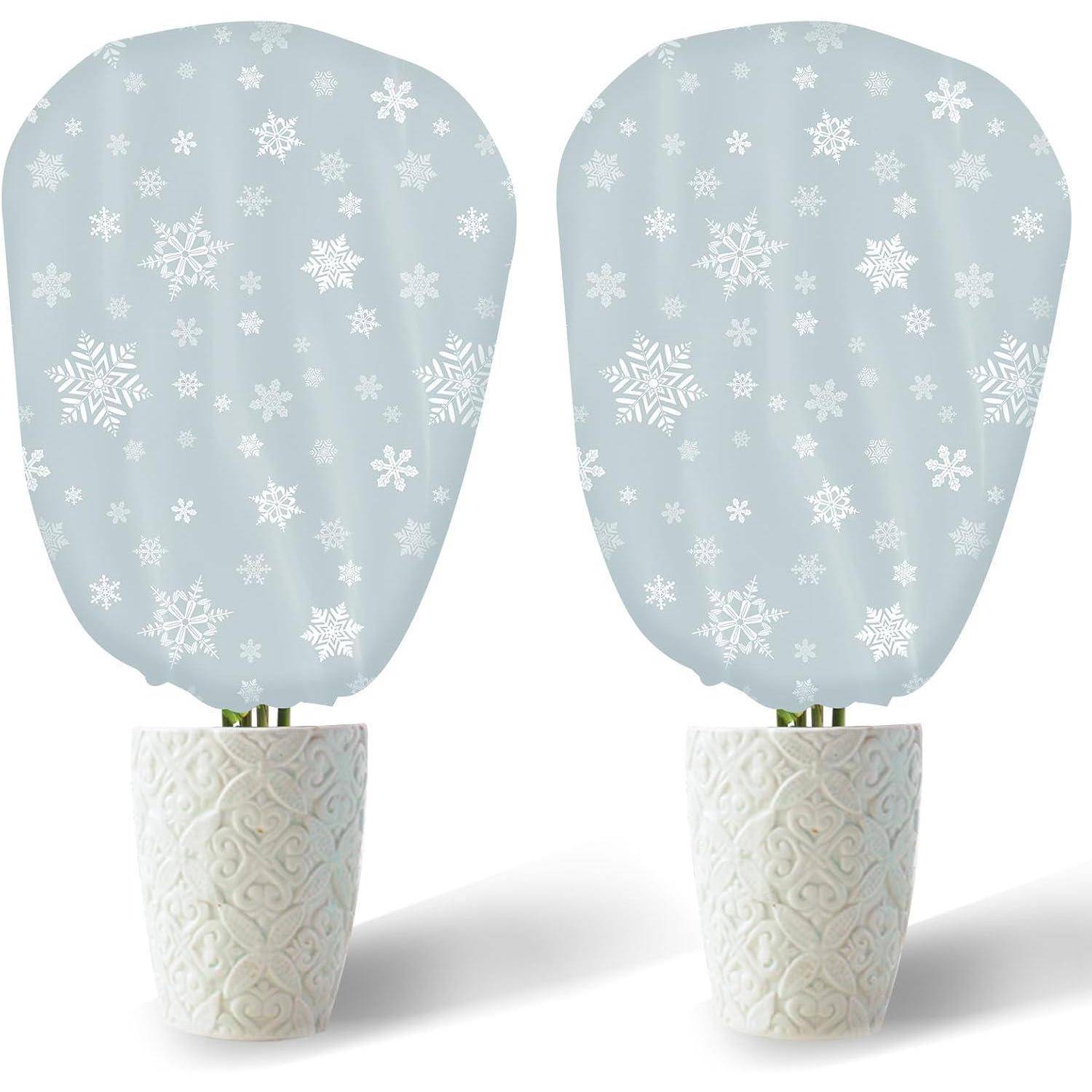 Vlieshaube 2er Set 90x110cm 70g m2 Winterschutz Schneeflocke