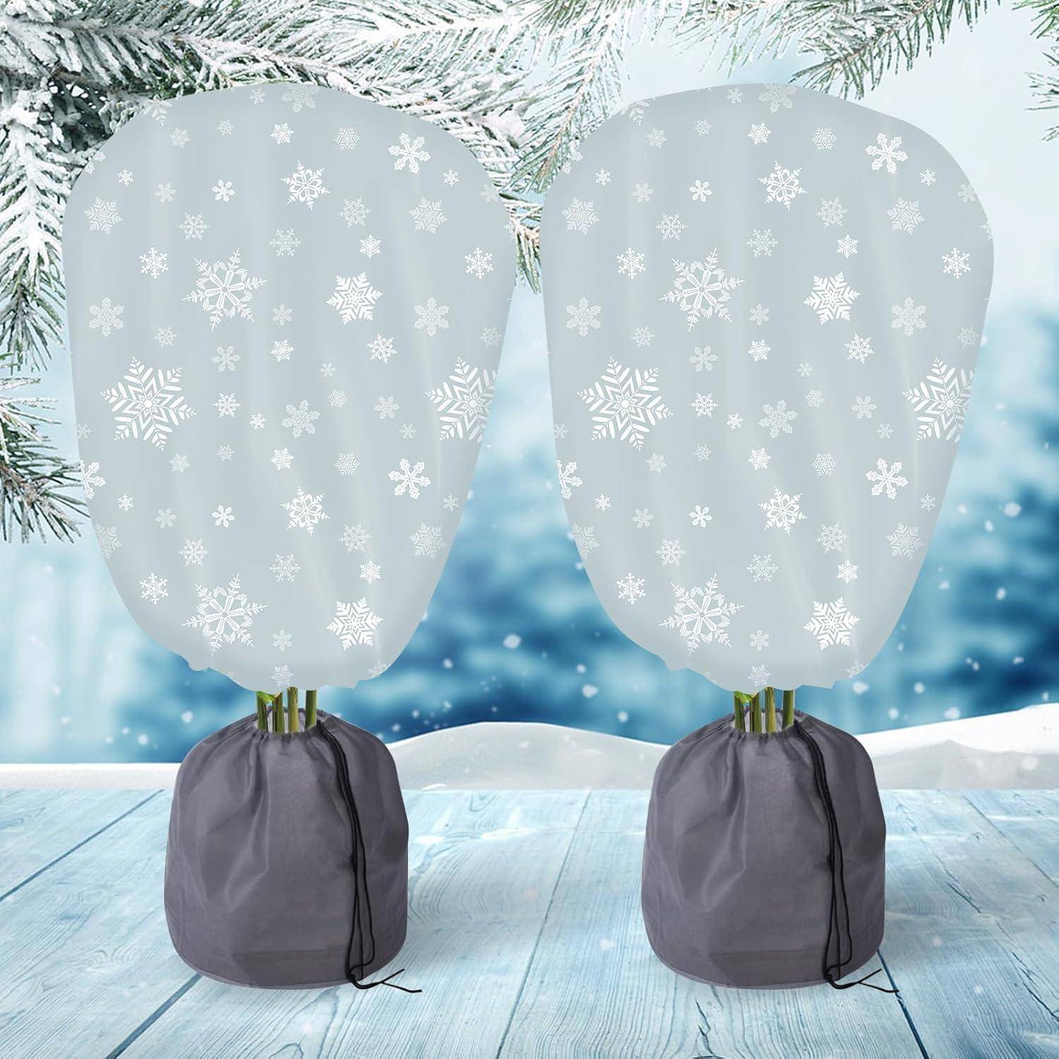 Vlieshaube 2er Set 90x110cm 70g m2 Winterschutz Schneeflocke