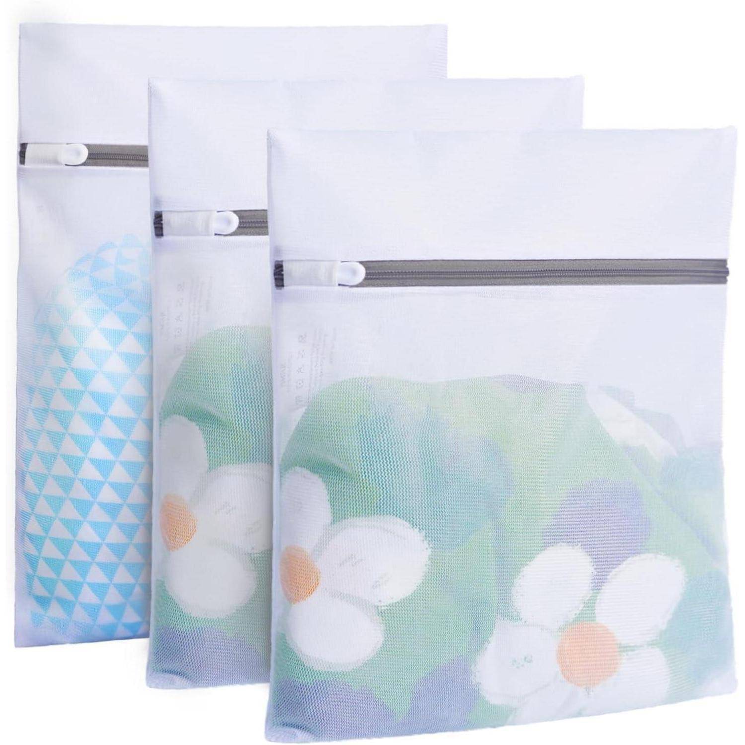 Wäschesäcke Mesh Waschmaschine BH Unterwäsche 3 Set 3L Weißes Netz