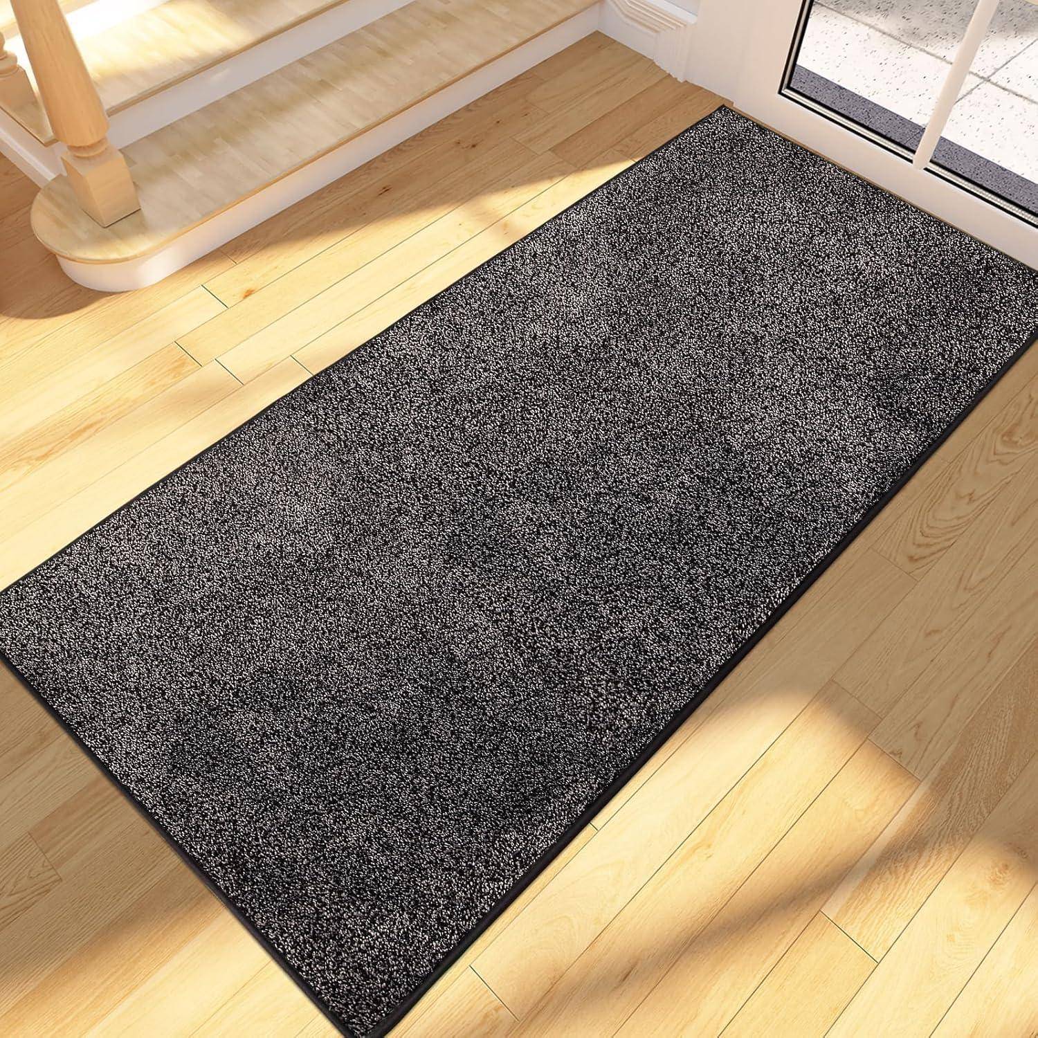Schmutzfangmatte rutschfest waschbar 60 x 150 cm Rechteckig Holzkohle