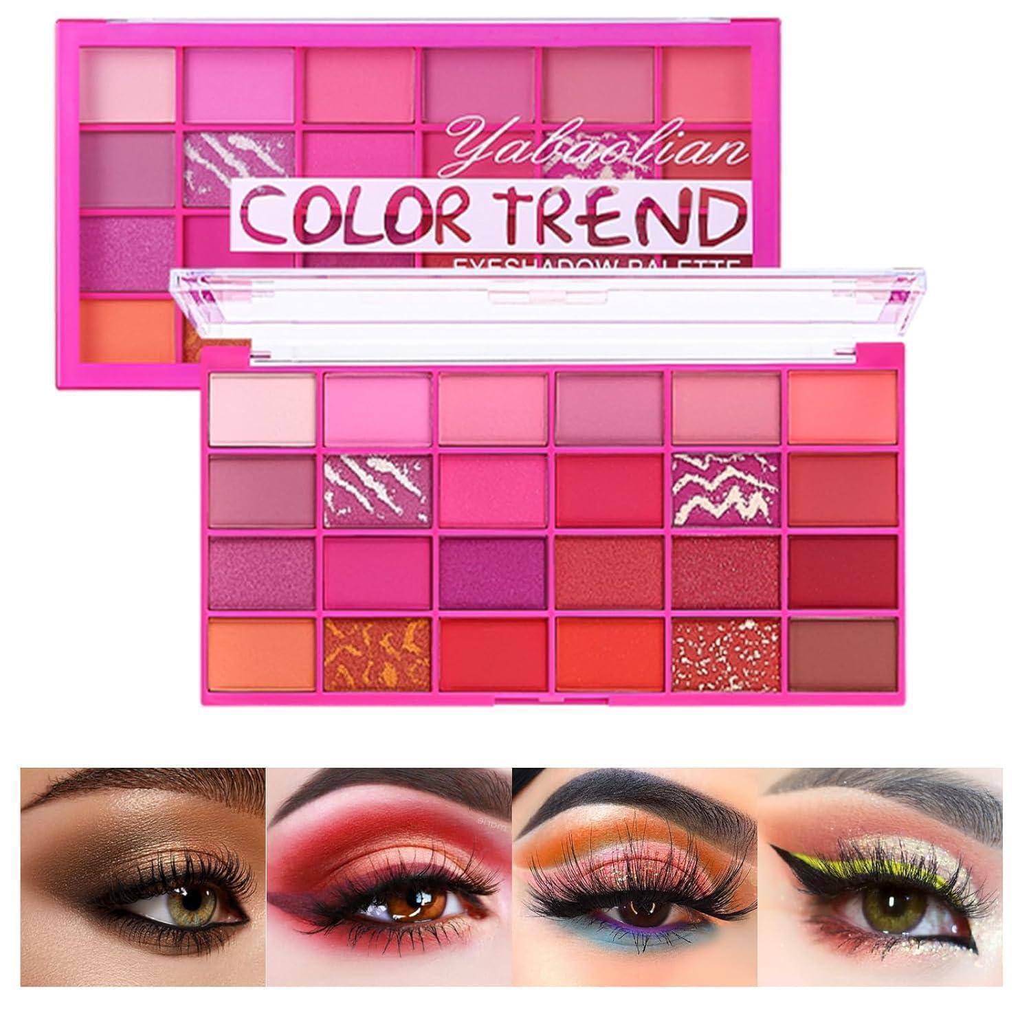 Lidschattenpalette 24 Farben matt Schimmer Nudetöne 01
