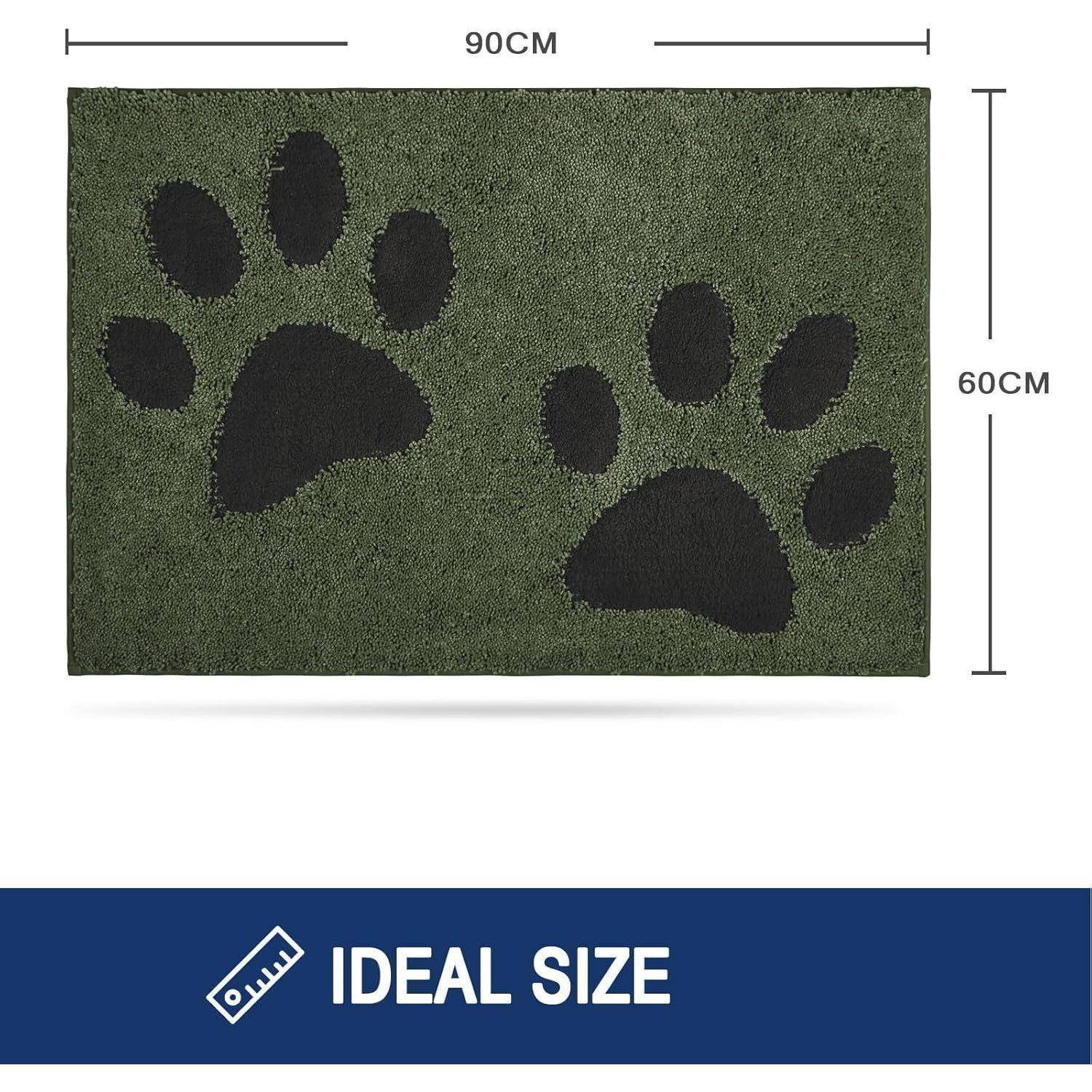 Schmutzfangmatte waschbar absorbierend Grün 60 x 90 cm (Rechteckig)