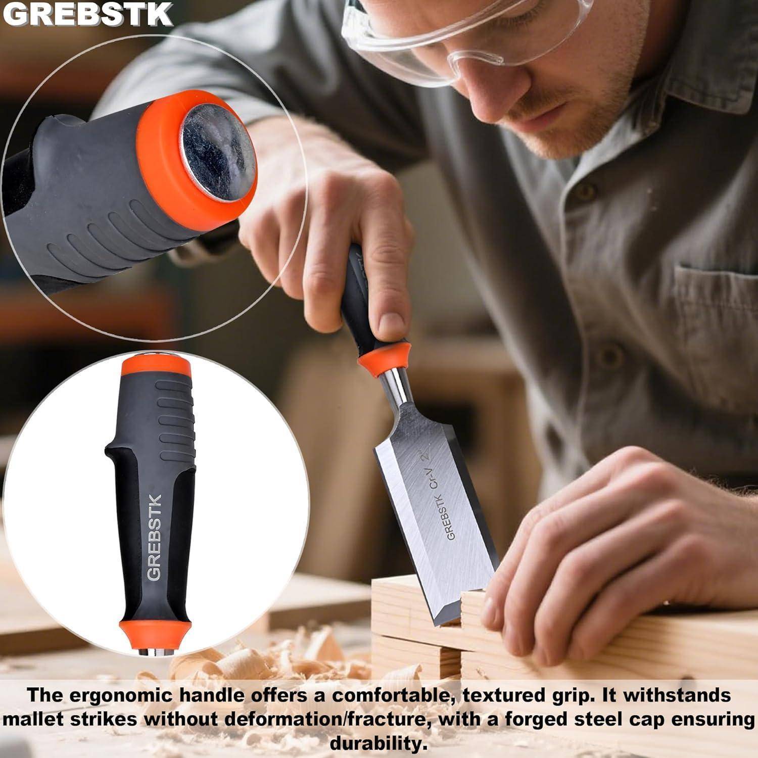 Meißel 50 mm Cr-V-Stahl für Holz schlagfester PVC-Griff