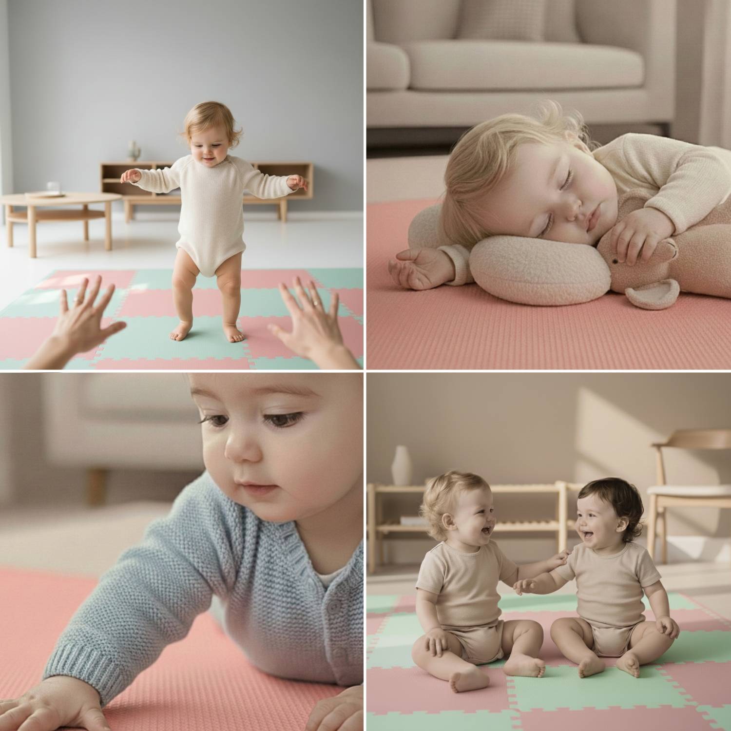 18 Teile Spielmatte Baby Puzzlematte 30x30 Krabbelmatte Bodenmatte Kinderzimmer