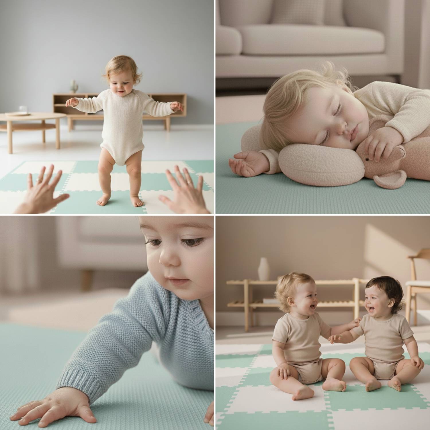 18 Teile Spielmatte Baby Puzzlematte 30x30 Krabbelmatte Bodenmatte Kinderzimmer