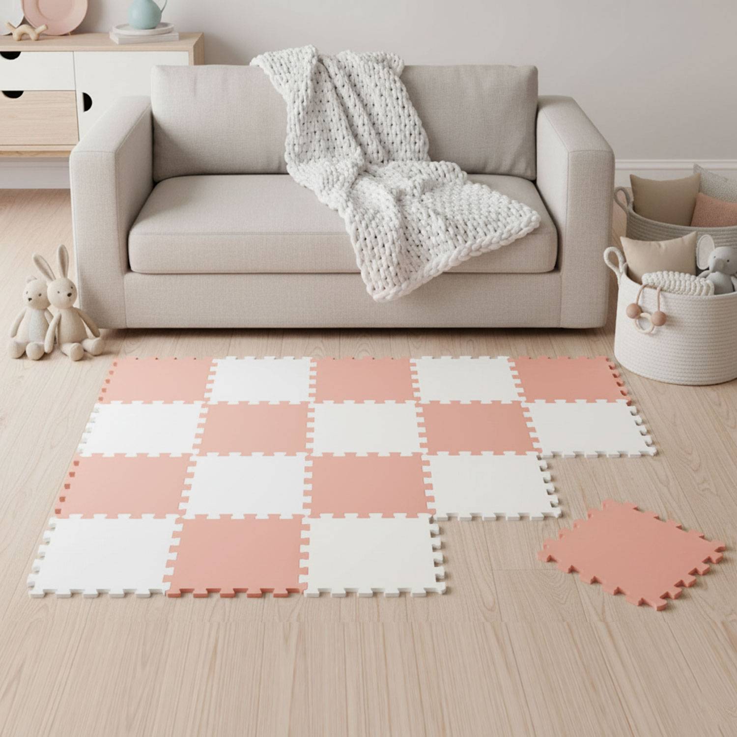 18 Teile Spielmatte Baby Puzzlematte 30x30 Krabbelmatte Bodenmatte Kinderzimmer