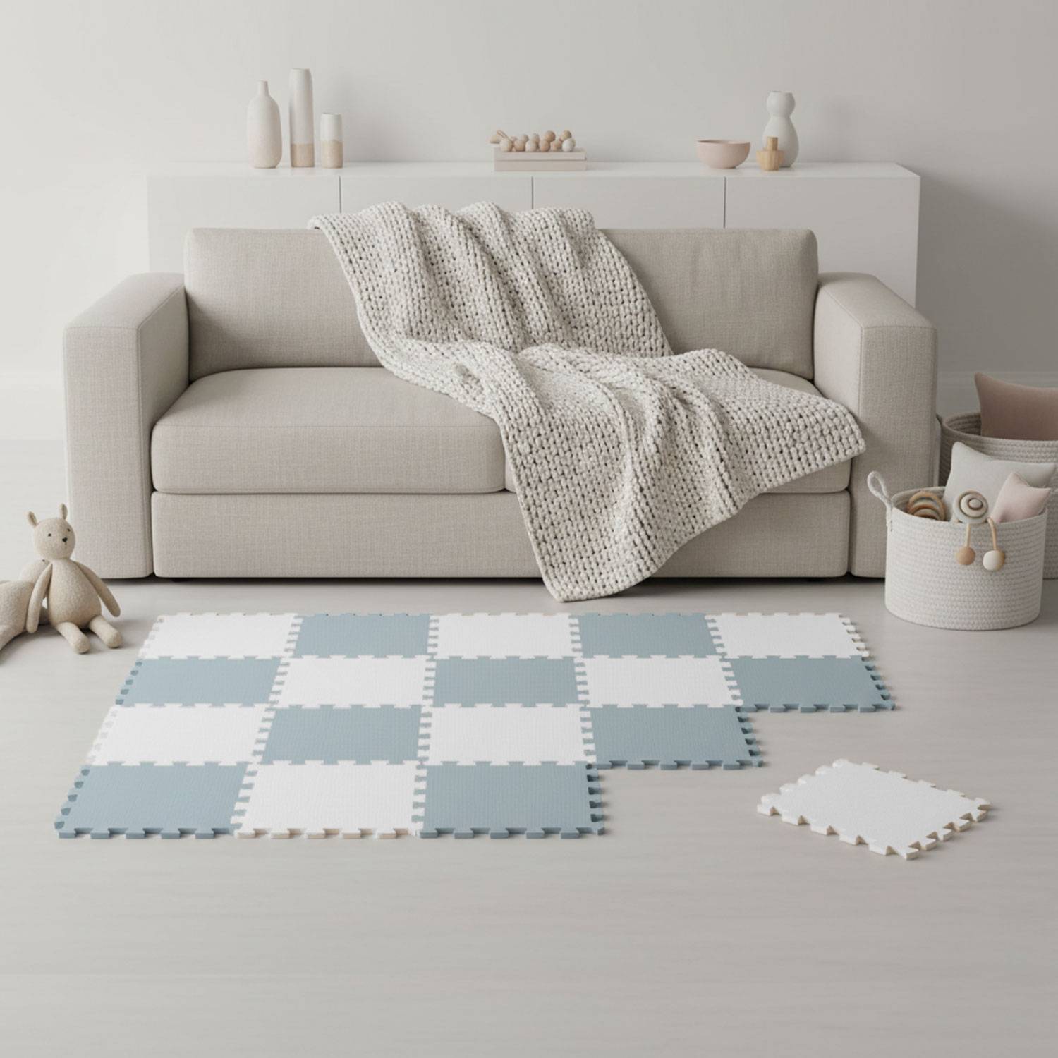 18 Teile Spielmatte Baby Puzzlematte 30x30 Krabbelmatte Bodenmatte Kinderzimmer