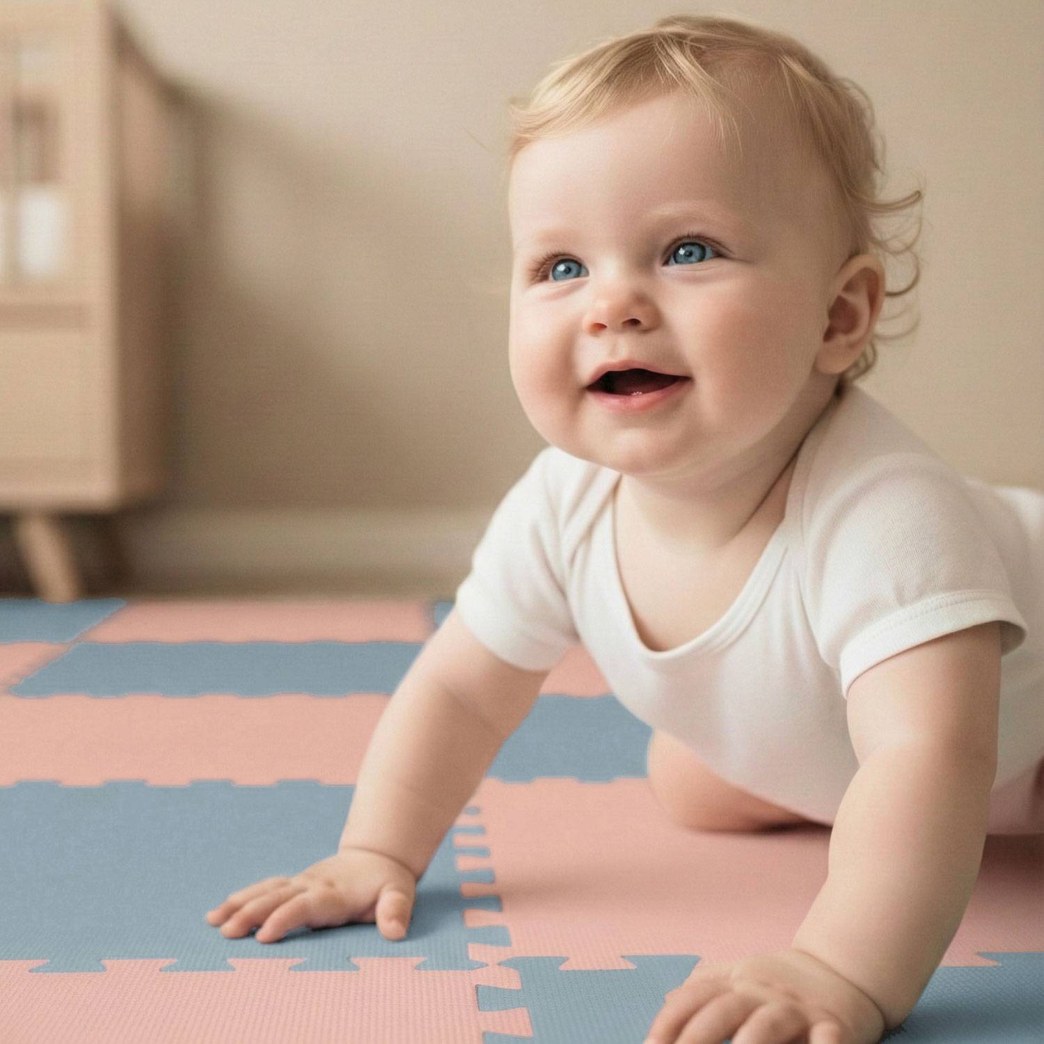 18 Teile Spielmatte Baby Puzzlematte 30x30 Krabbelmatte Bodenmatte Kinderzimmer
