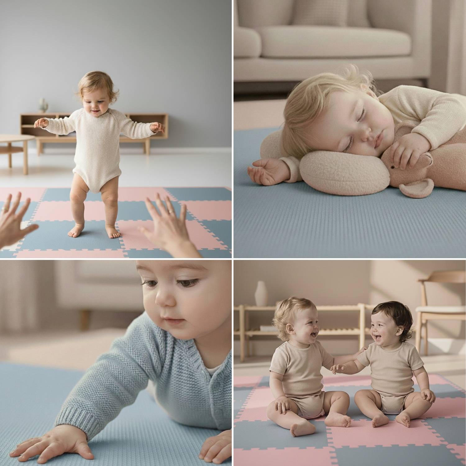 18 Teile Spielmatte Baby Puzzlematte 30x30 Krabbelmatte Bodenmatte Kinderzimmer