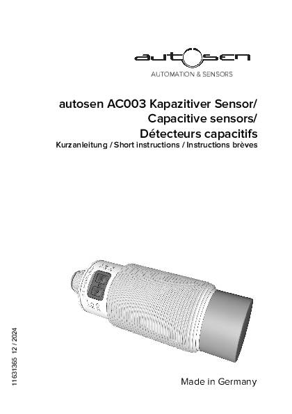 Kapazitiver Sensor M30x1,5 - AC003 - autosen