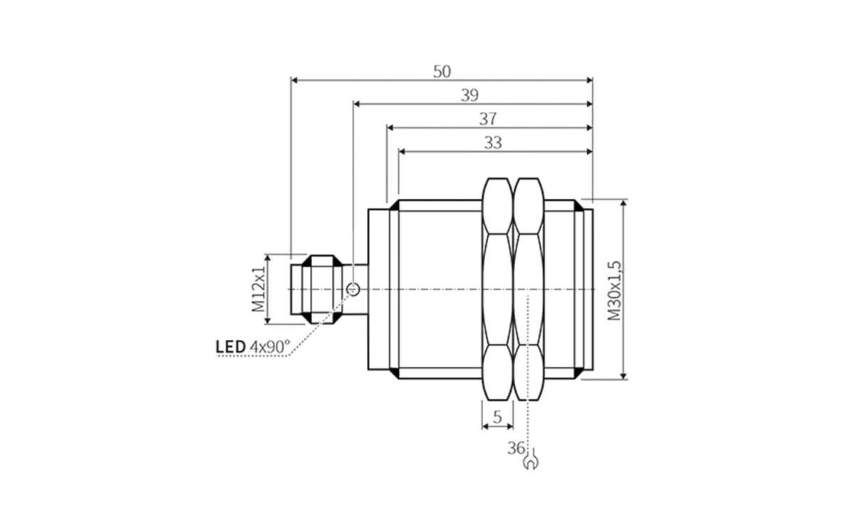 Induktiver Sensor M30 15 mm IP69k - AI005 - autosen