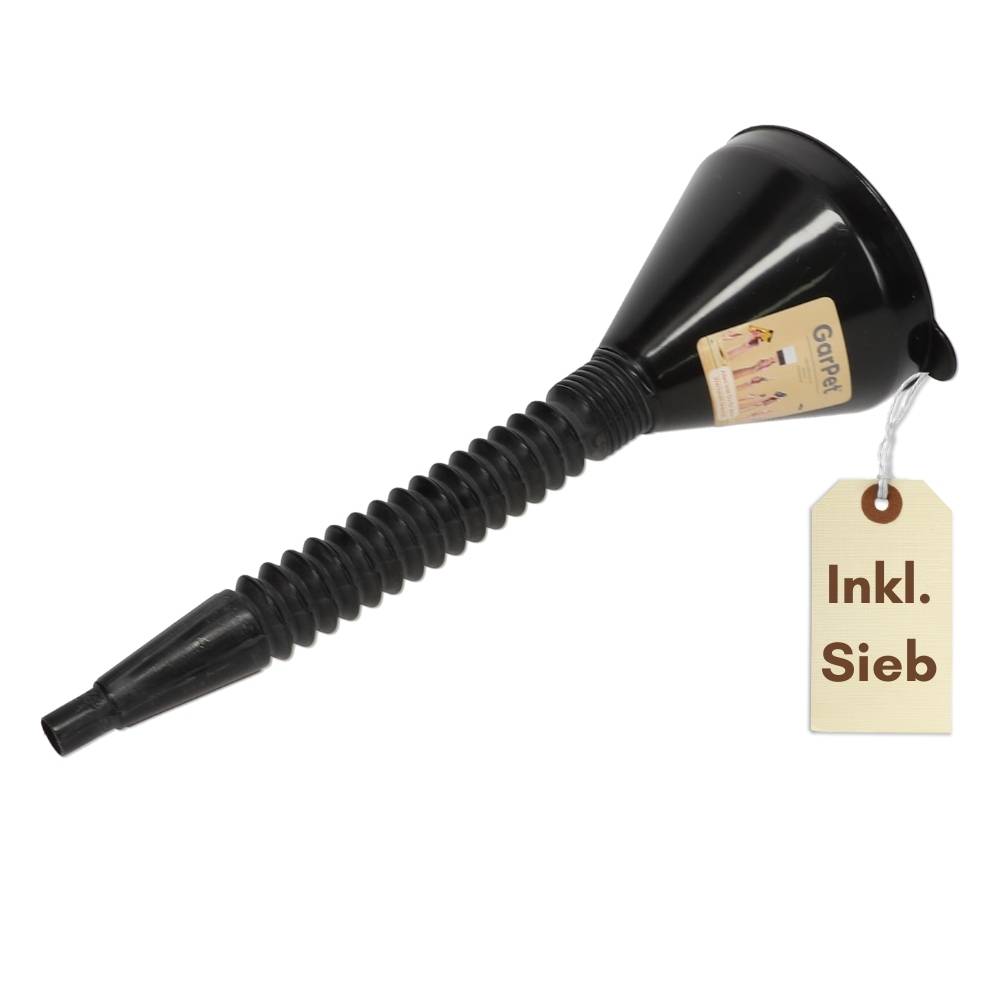 Trichter Groß Trichter mit Schlauch Einfülltrichter mit Sieb Auto für AdBlue Kunststoff Öltrichter Öl Benzin KFZ Diesel Werkstatt Einfüllhilfe