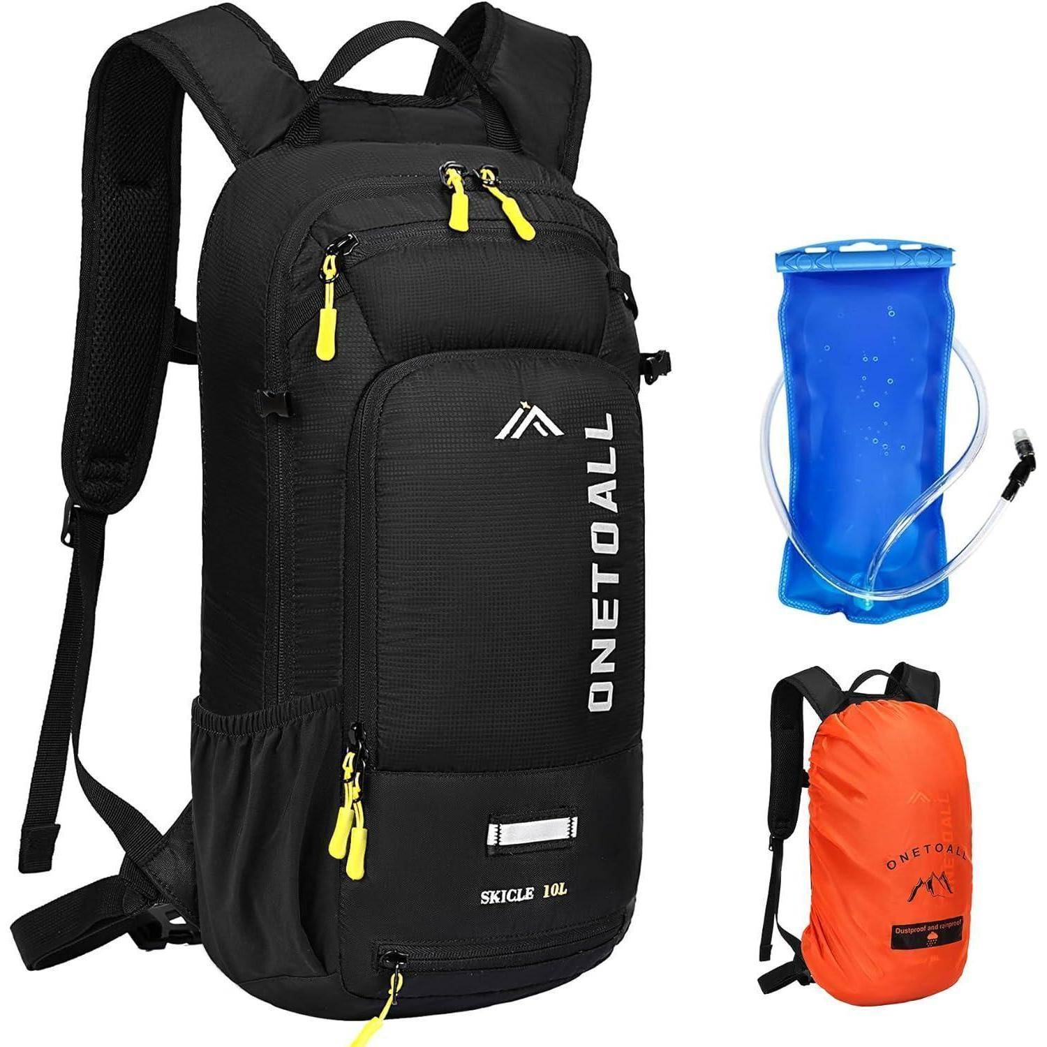 Fahrradrucksack 10L mit Helmnetz, Regenschutz, wasserdicht