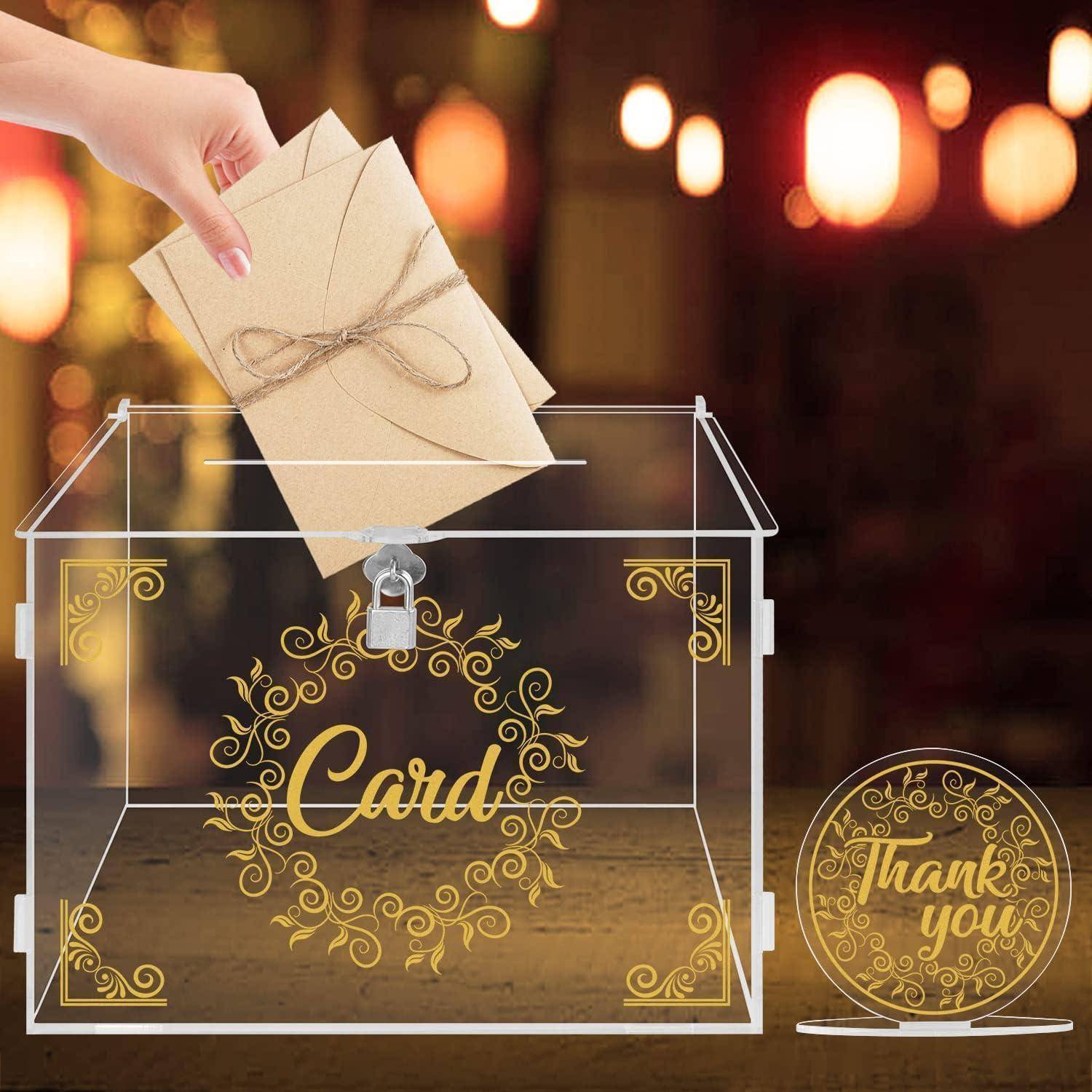 Hochzeit Kartenbox Acryl Vintage Groß Geld Box Schlitz Hochzeit