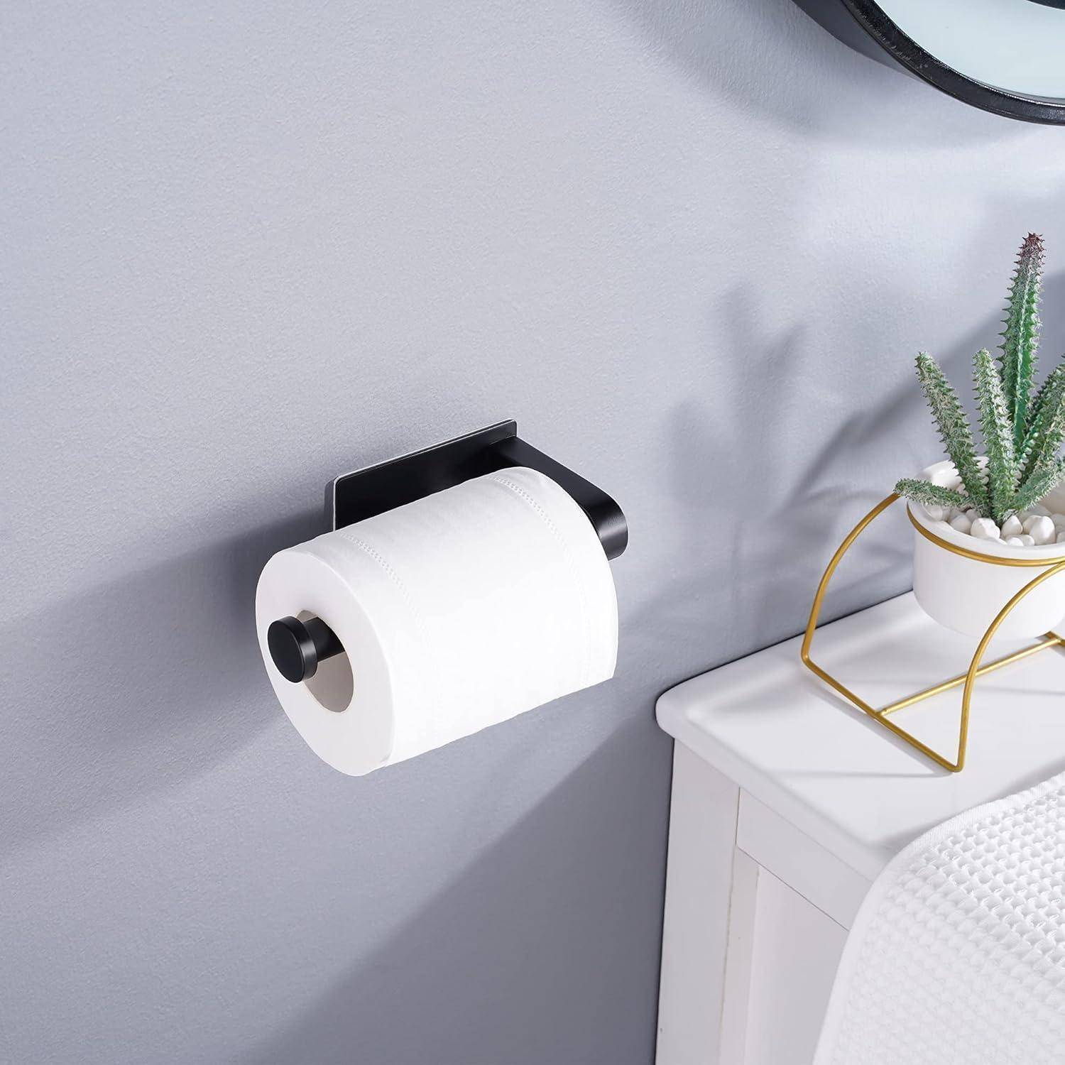 Toilettenpapierhalter ohne Bohren Edelstahl Kleber Schwarz