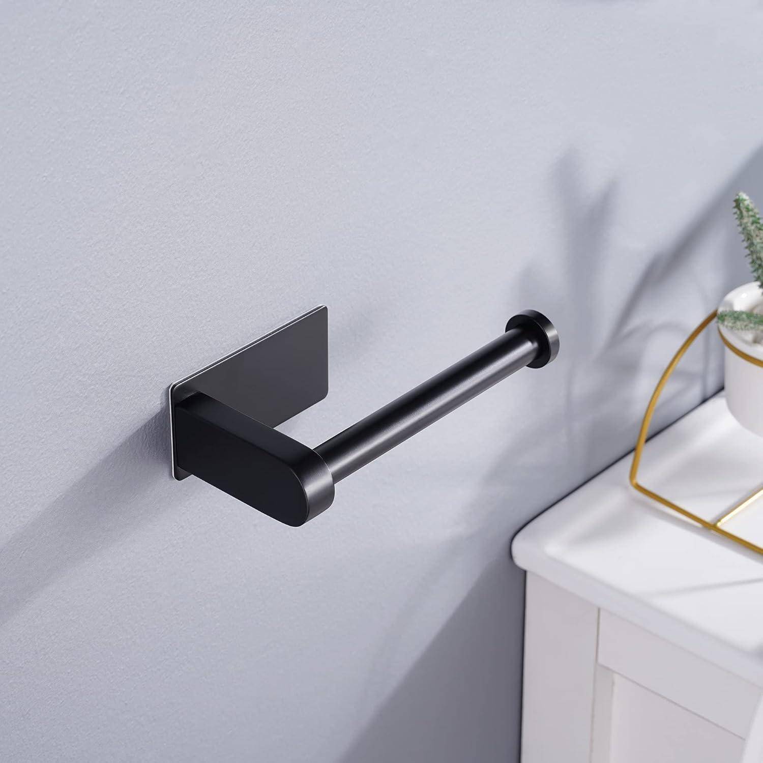 Toilettenpapierhalter ohne Bohren Edelstahl Kleber Schwarz