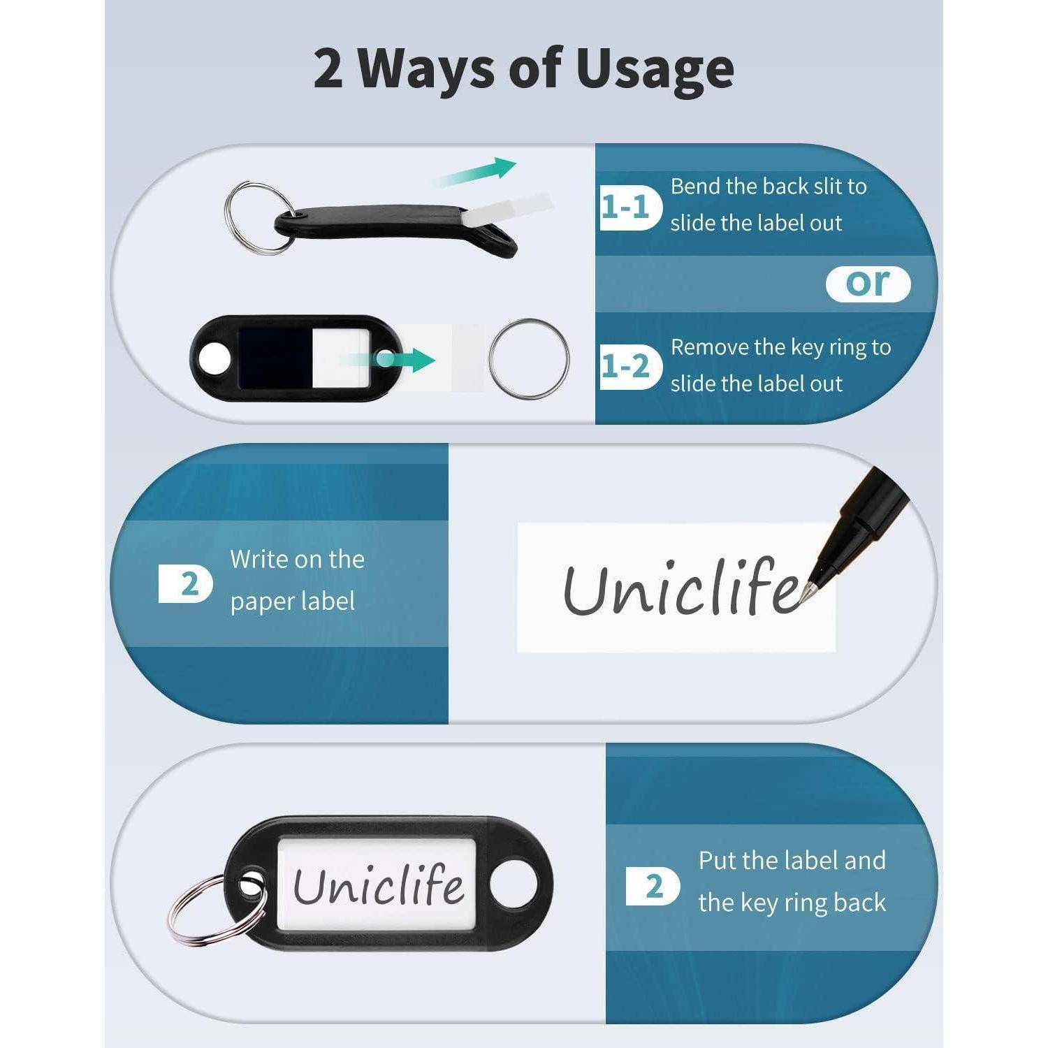 20er Pack Schlüsselanhänger 5 cm Schwarz Weichplastik-Etiketten