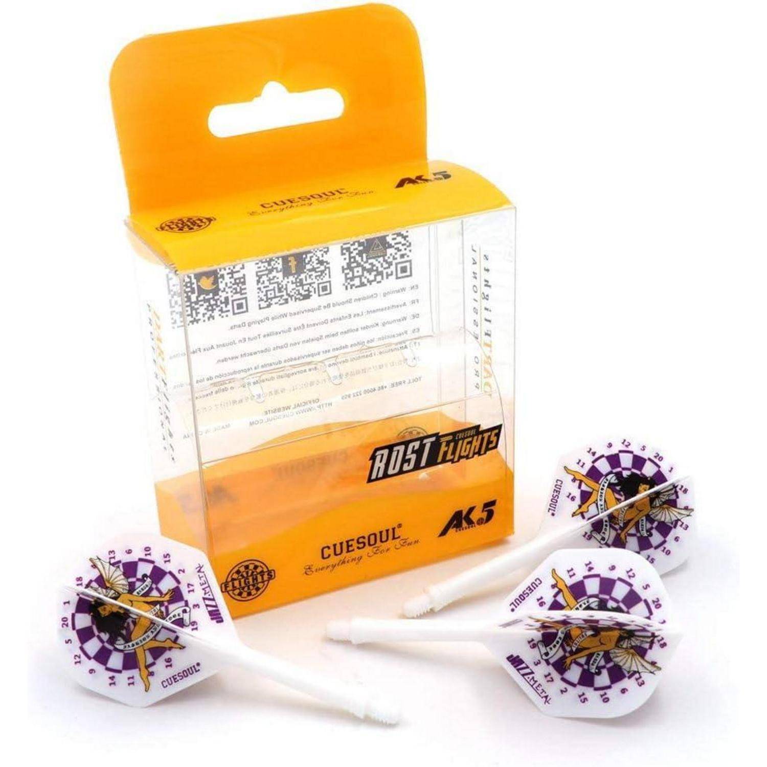 Integrierter Dartschaft und Flights 3er-Set Standardform Kristallbox