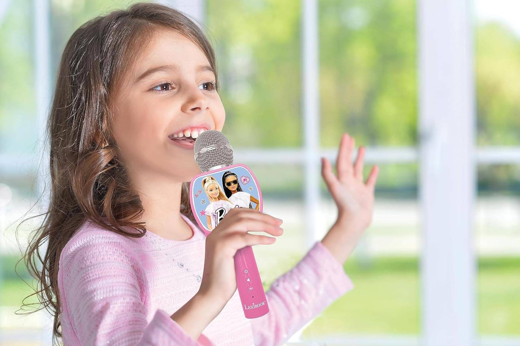 Lexibook Barbie Bluetooth-Mikrofon mit Stimmwechselfunktion Telefonhalter Rosa