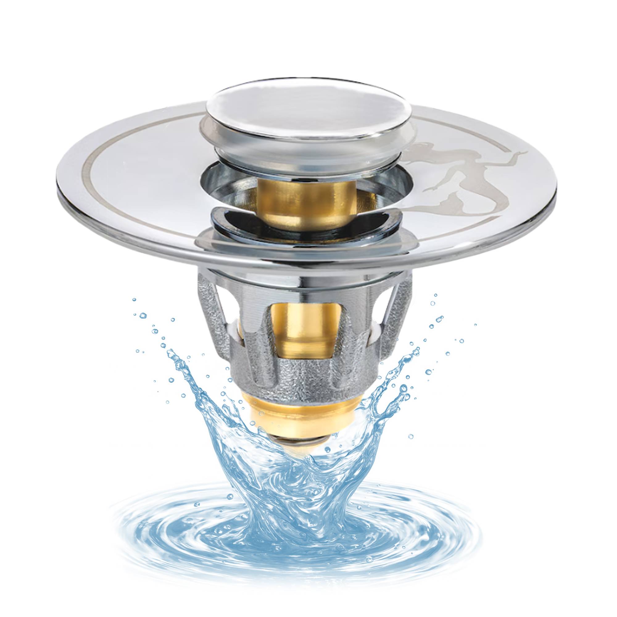 Drain Magic - Universal Waschbeckenstöpsel mit Abflusssieb - inkl. 3 Dichtungsringe - verhindert Verstopfungen & Tropfen - für Waschbecken, Spüle