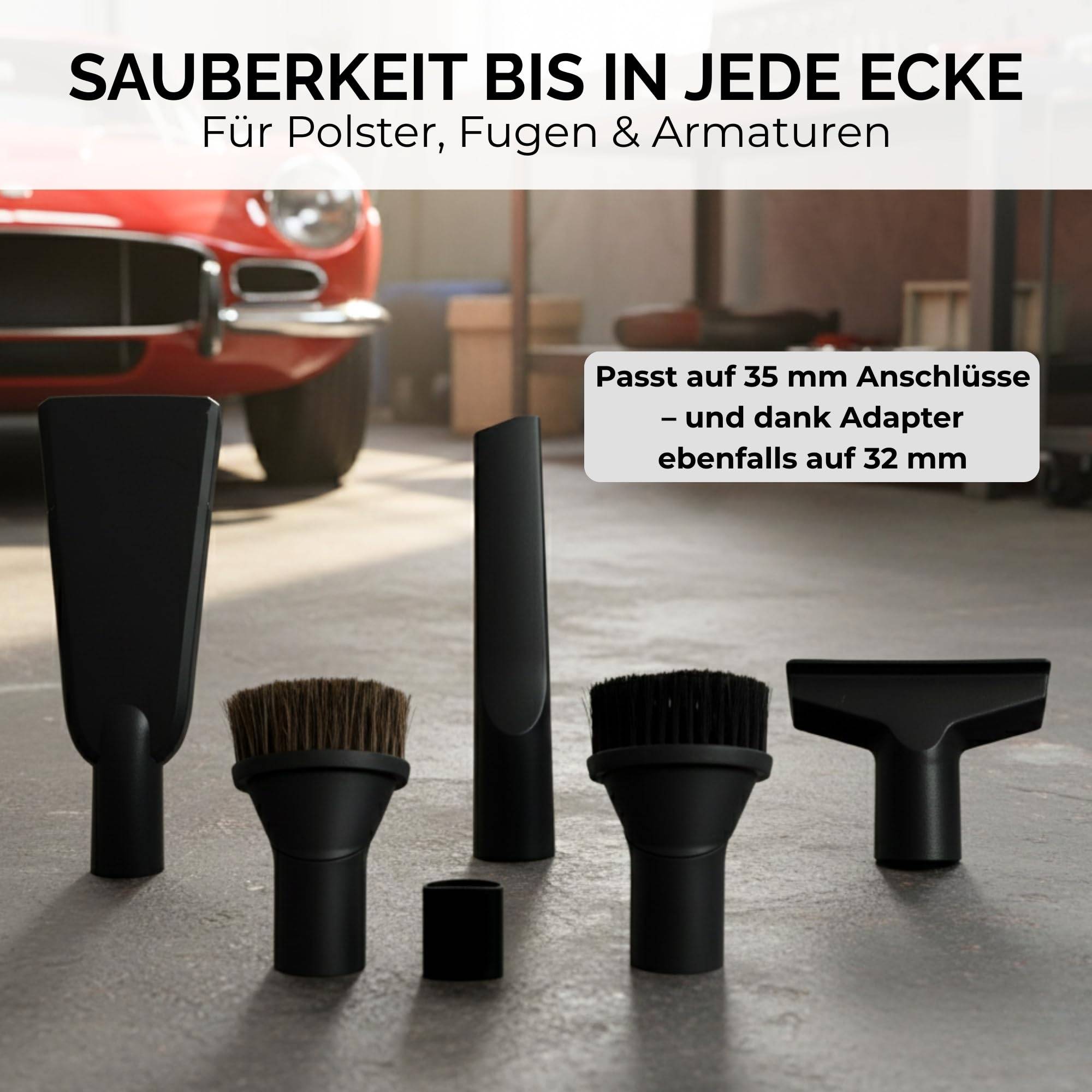 Komfort Auto Staubsauger Düsen Set kompatibel mit Bosch Siemens Miele Kärcher Einhell Numatic Severin Dirt Devil Rowenta