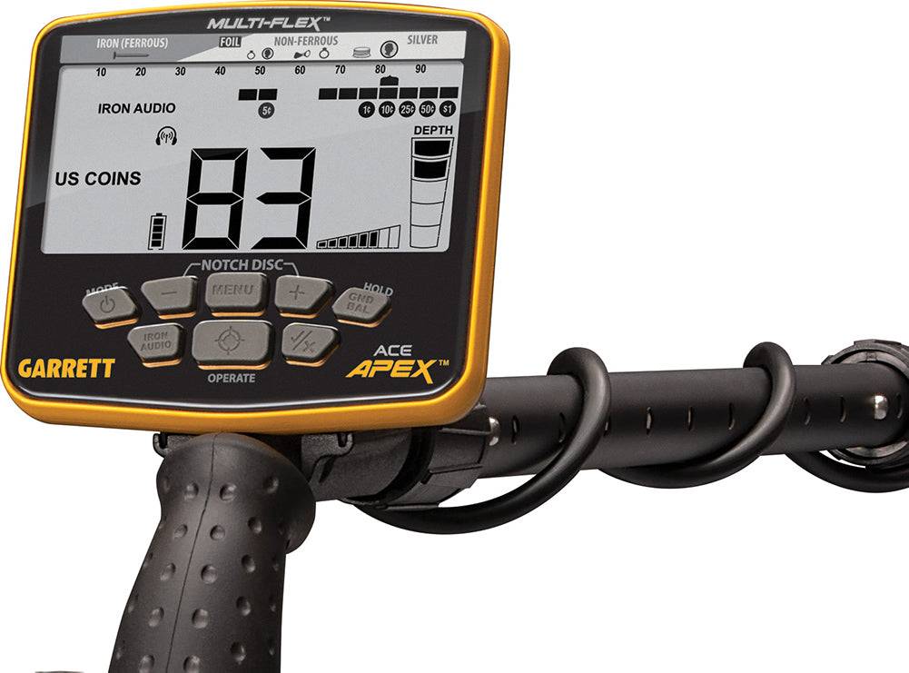 Anzeige des Ace Apex Metalldetektors mit der Ziel-ID 