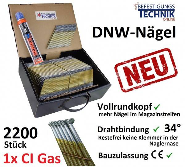 34° DNW Streifennägel 3,1x80mm ring verzinkt Paslode IM90CI IM90XI IM100CI IM100XI V 2,2M
