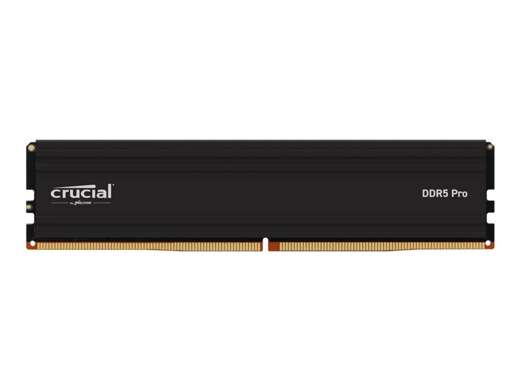 Entscheidende DDR5 RAM-Modul, das den oberen Rand und die Anschlüsse des Speicherriegels zeigt und sein Design und seine Marke für Computer-Upgrades hervorhebt.
