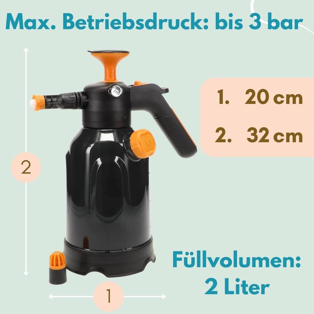 Schaumsprüher Auto 2in1 Drucksprüher 2 L Schaumpistole Autowäsche Schaumkanone Vorreiniger Auto Sprühflasche Pumpflasche Pumpsprüher Sprayflasche