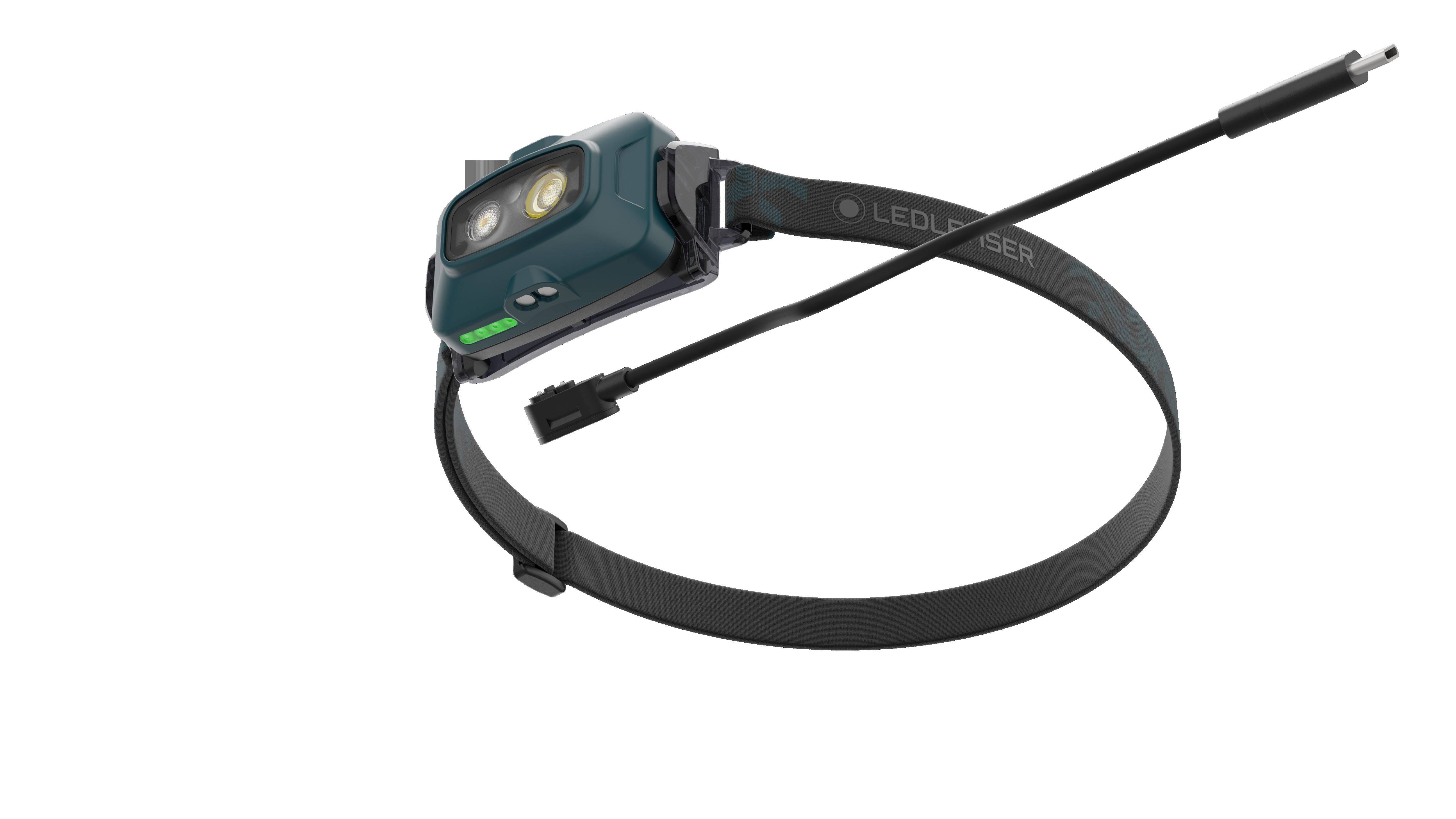 Ledlenser Schlanke, wiederaufladbare Stirnlampe mit drei Helligkeitsstufen und rotem Frontlicht 503092