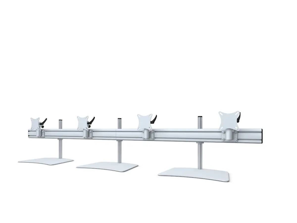 Flat-System Monitorhalter für 4 Monitore mit Tisch-Stand-Fuß 4er - 25''-32"