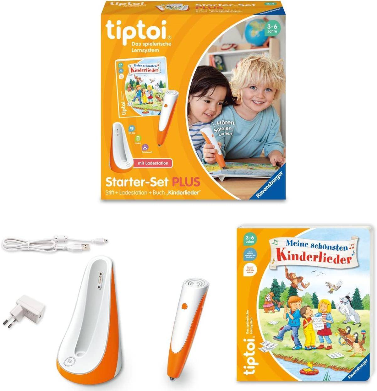 Ravensburger tiptoi Starter-Set Plus 00159 Stift + Buch Kinderlieder+Ladestation
