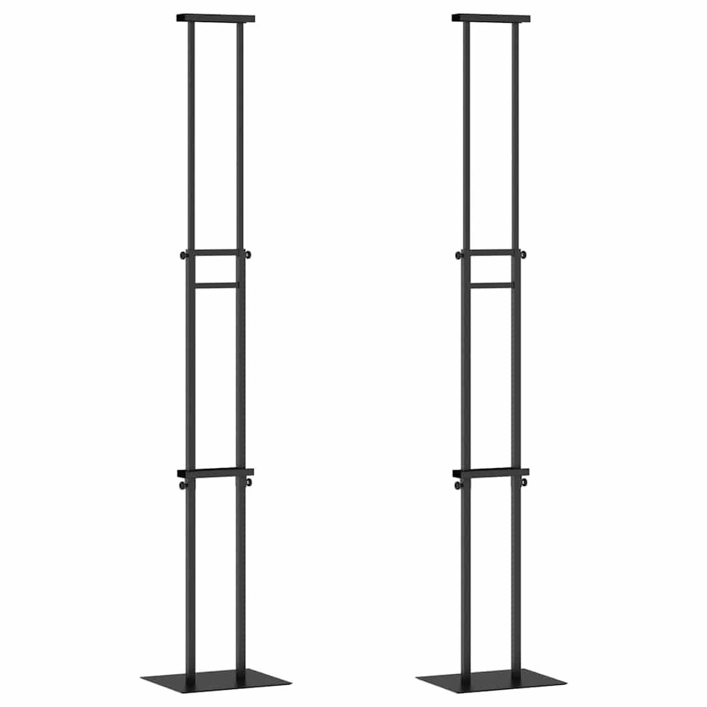 vidaXL Messestände 2 pcs Schwarz 30 x 23,5 x 210 cm Stahl