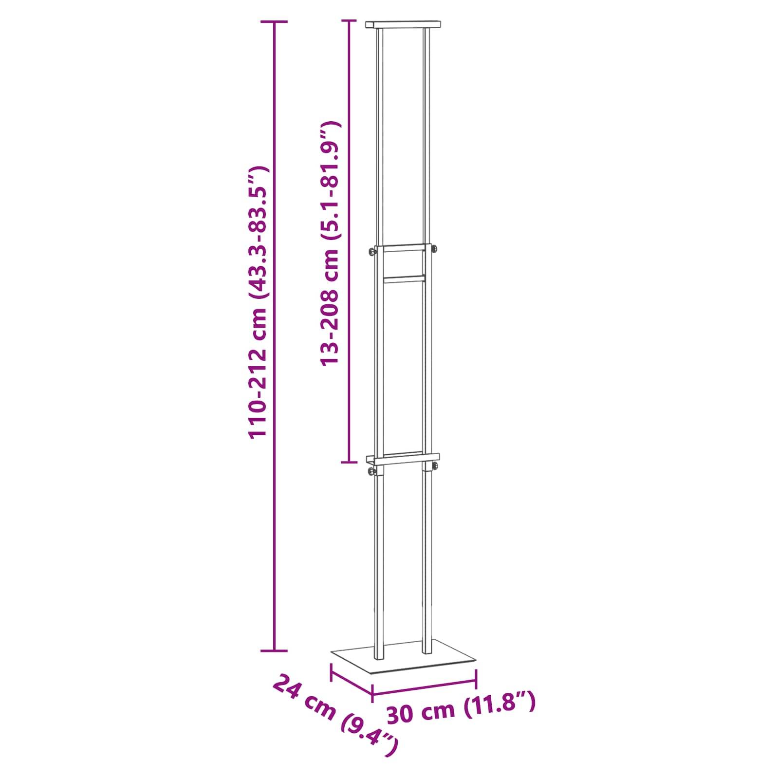 vidaXL Messestände 2 pcs Gold 30 x 23,5 x 210 cm Stahl